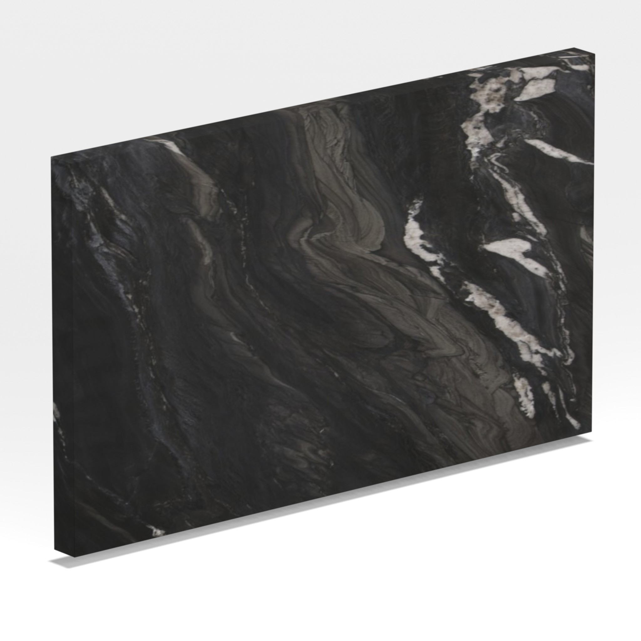 Rendu 3D de la tranche du coloris Black Tempest en Quartzite