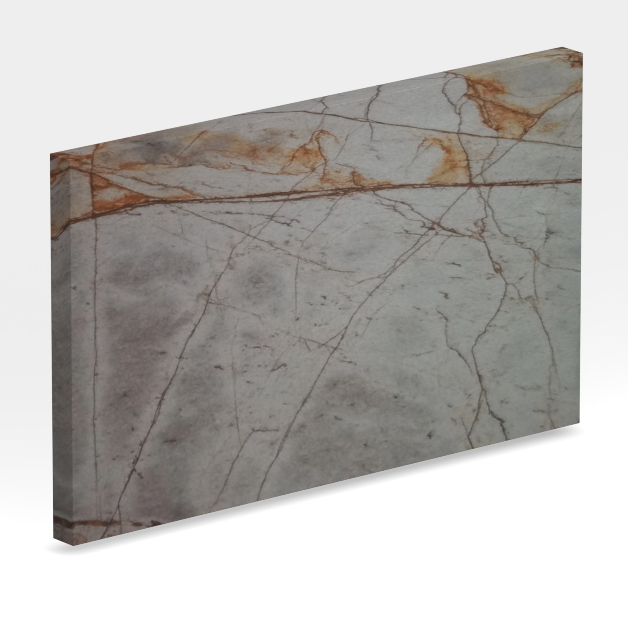 Rendu 3D de la tranche du coloris Cristal Corten en Quartzite