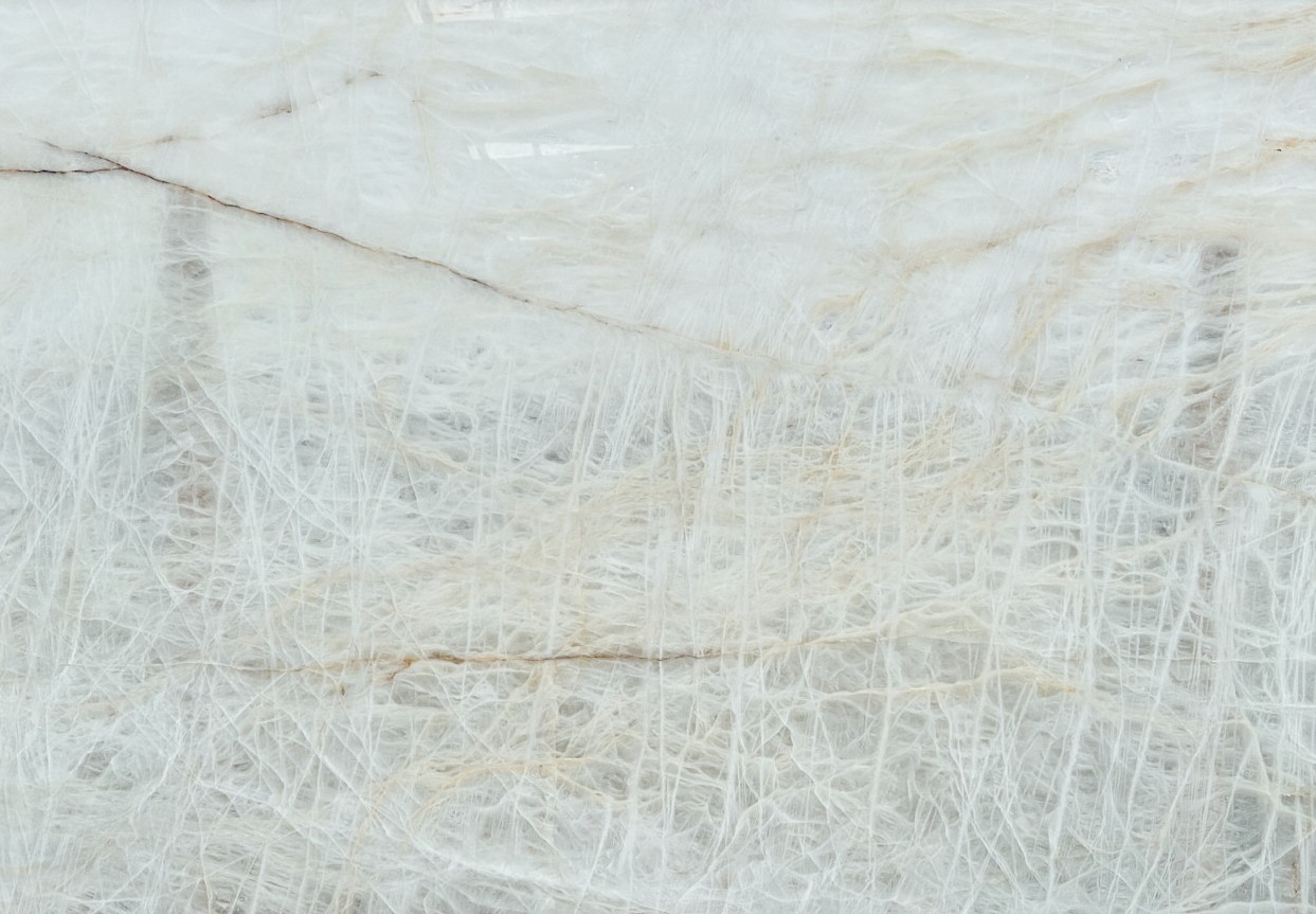 Épaisseur et finition de tranche du coloris Cristal White en Quartzite
