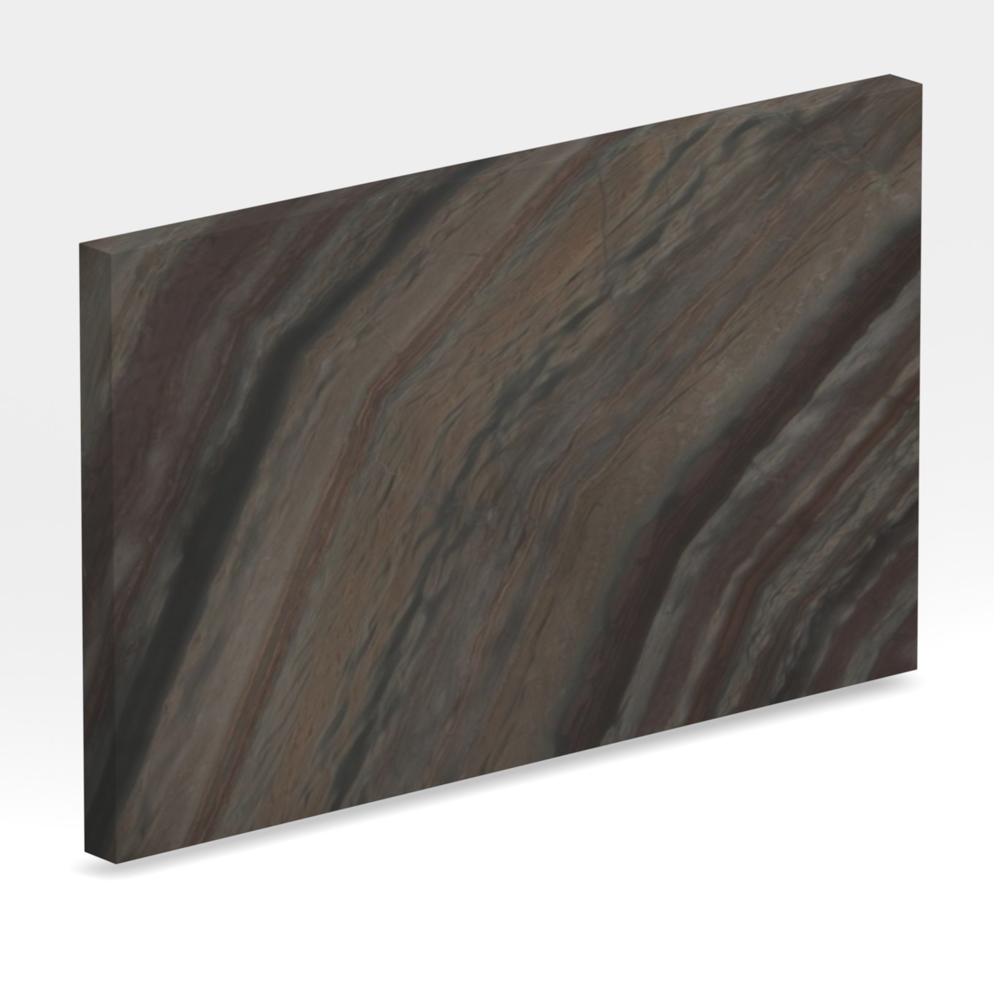 Rendu 3D de la tranche du coloris Elegant Brown en Quartzite