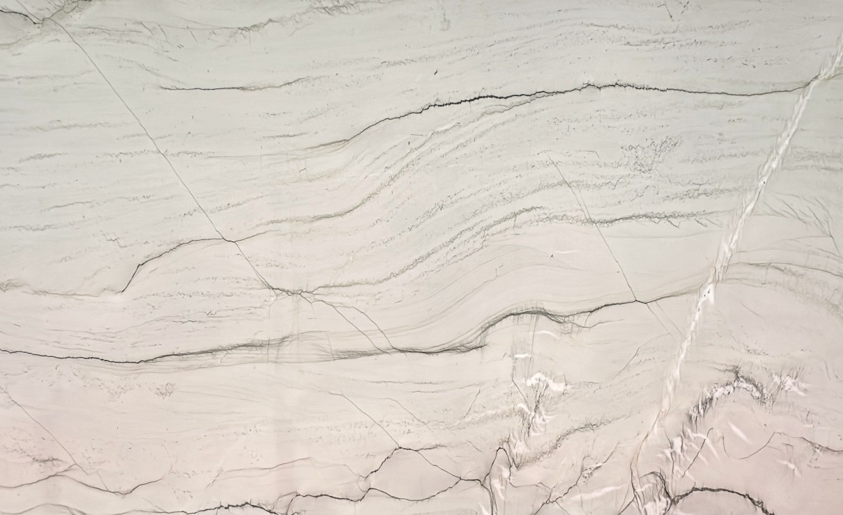Épaisseur et finition de tranche du coloris Mont Blanc en Quartzite