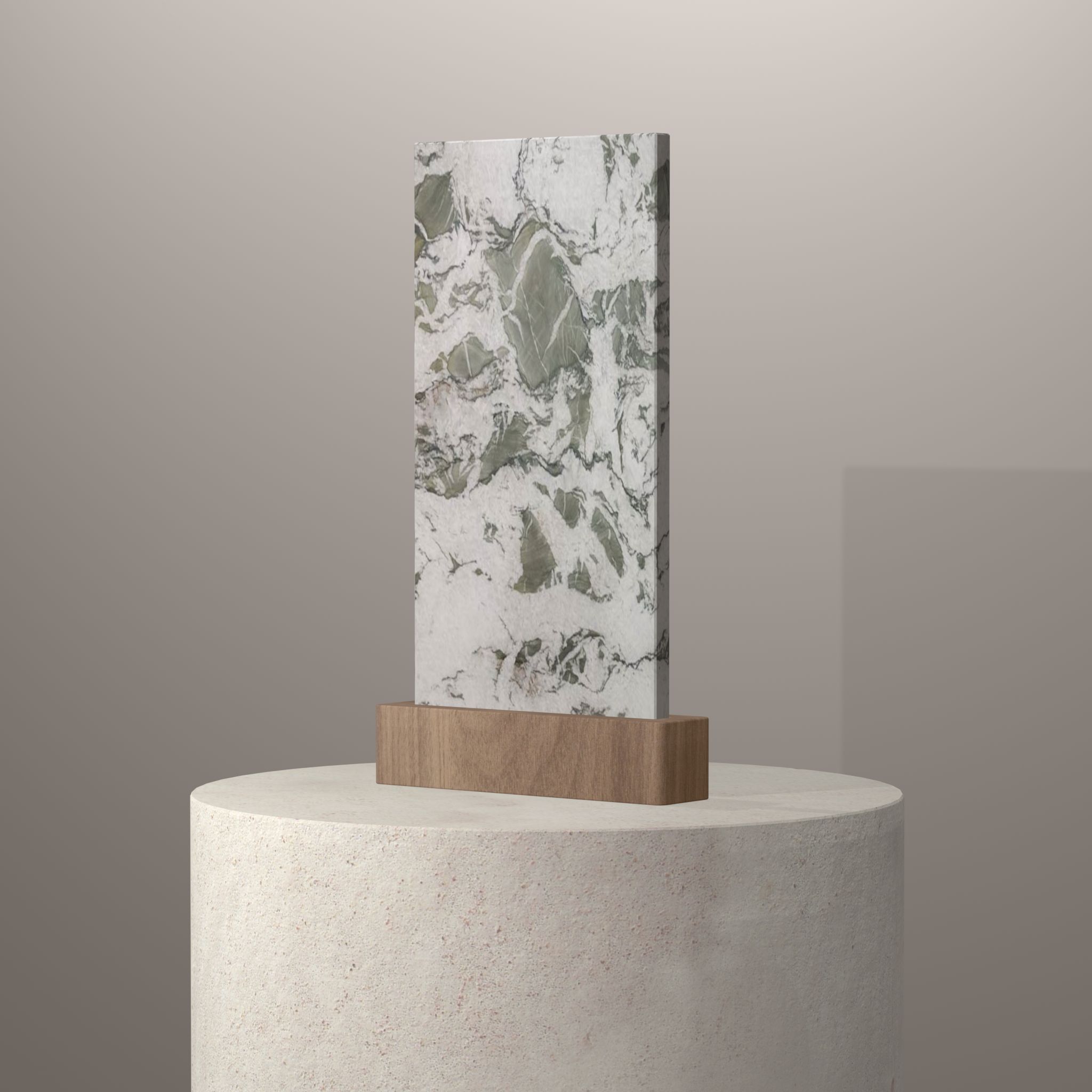 Rendu 3D du coloris Moon Ray en Quartzite sur piédestal