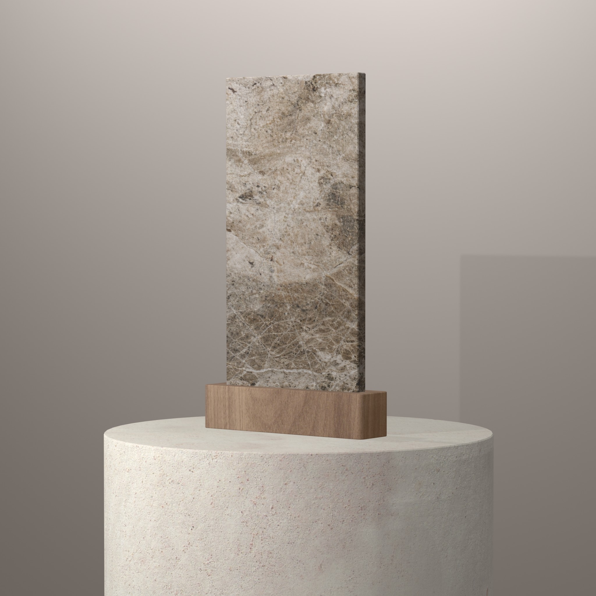Rendu 3D du coloris Venaria en Quartzite sur piédestal