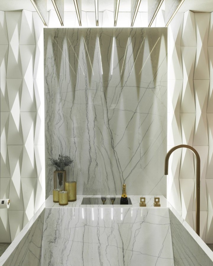 Réalisation n°4 du plan de travail Domus White en Quartzite