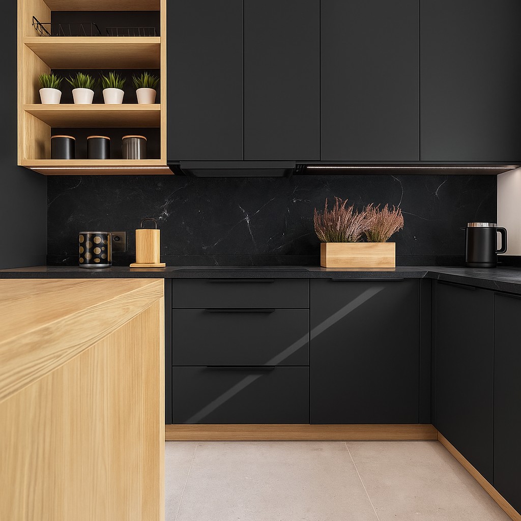 Réalisation n°1 du plan de travail Infinity Dark en Quartzite