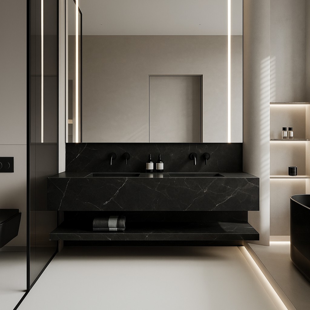Réalisation n°2 du plan de travail Infinity Dark en Quartzite