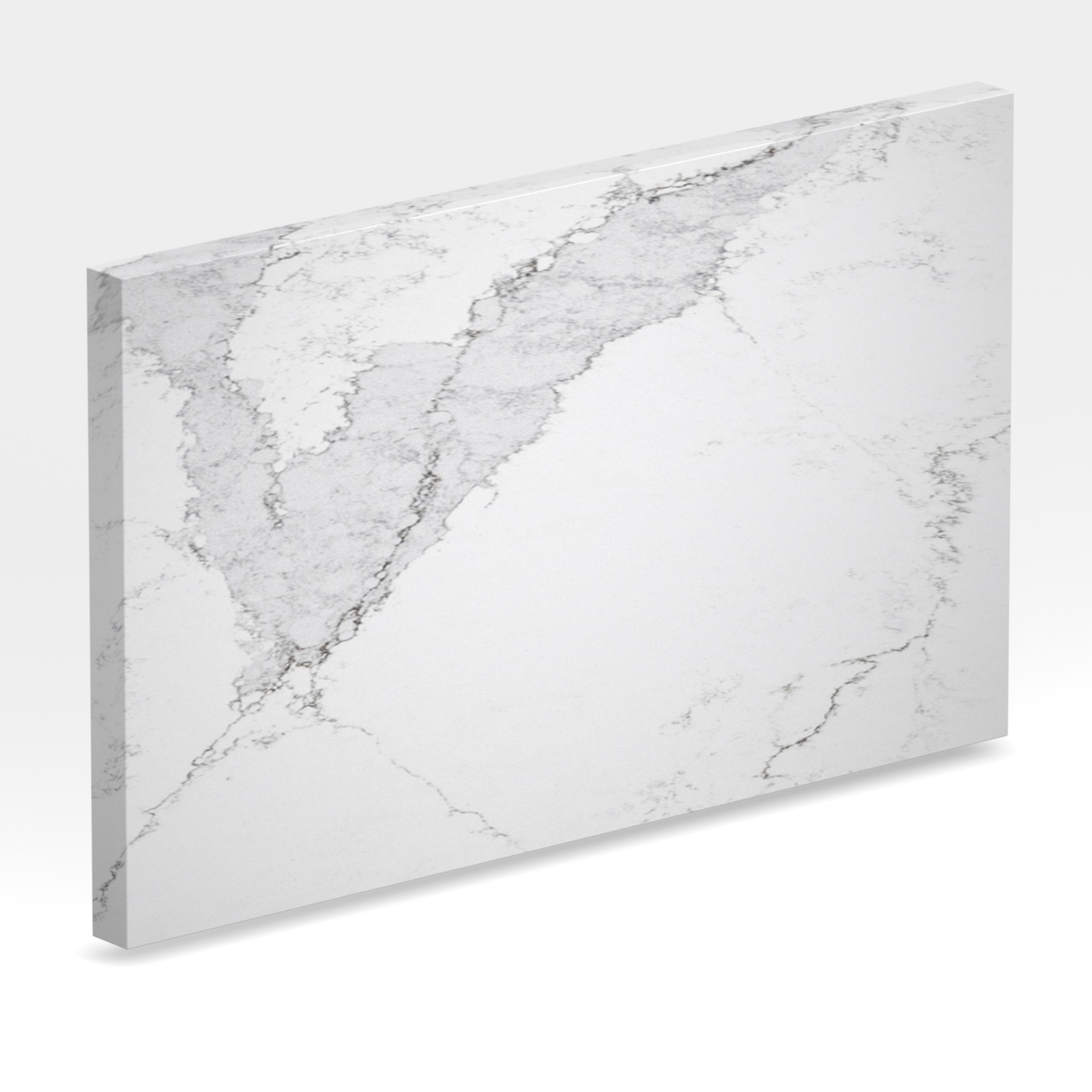 Rendu 3D de la tranche du coloris Elegance Michelangelo en Quartz Compac