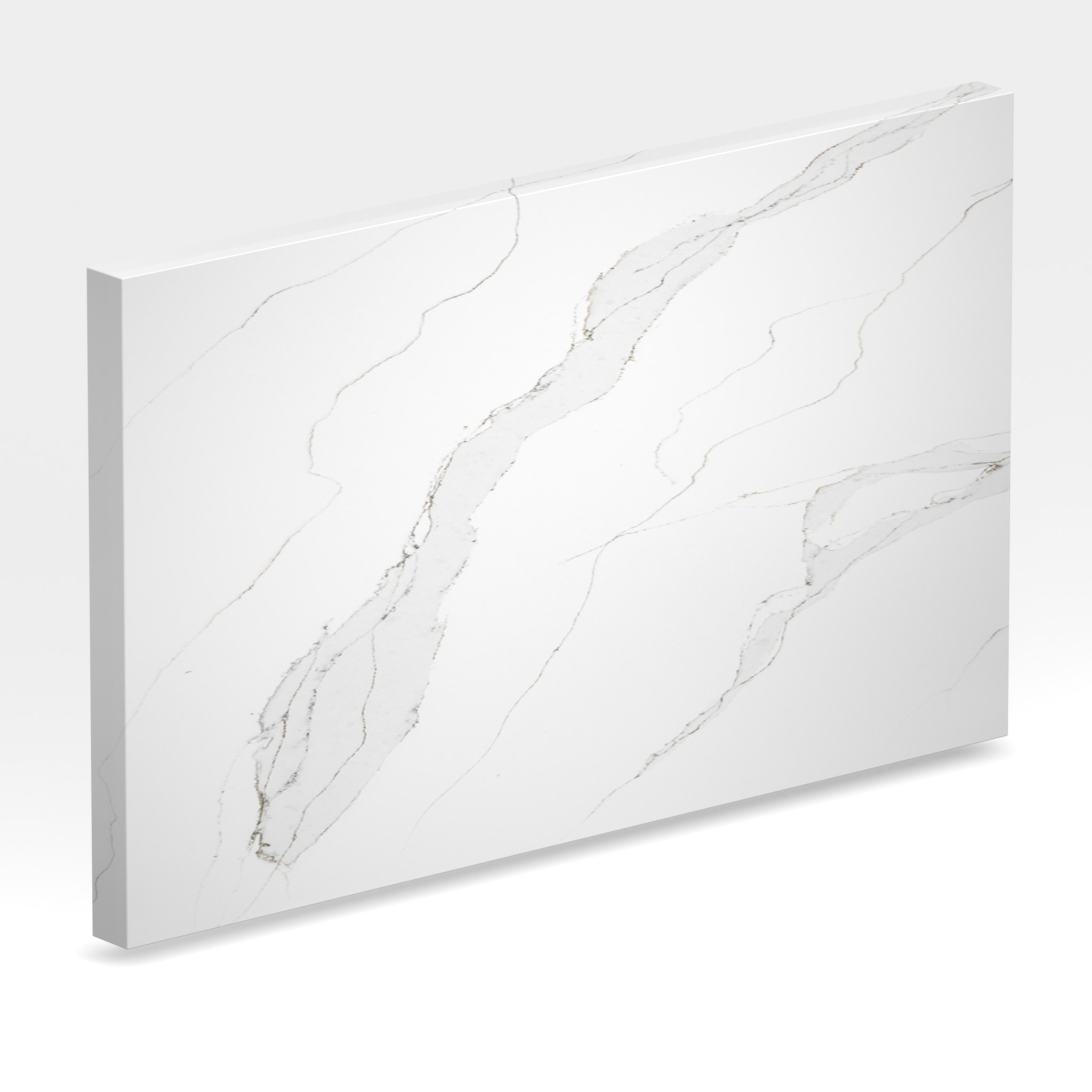 Rendu 3D de la tranche du coloris Luxury Vagli Oro en Quartz Compac