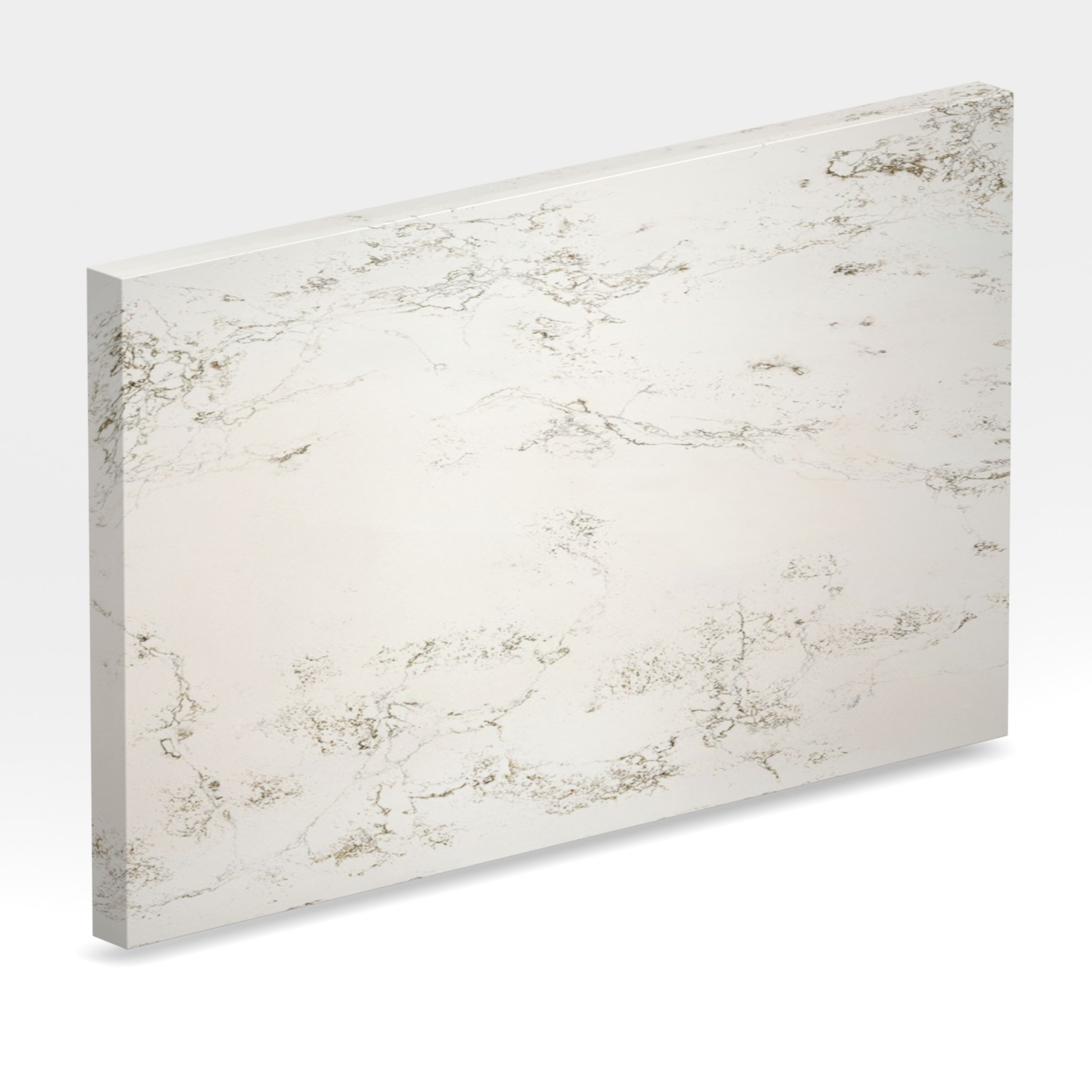 Rendu 3D de la tranche du coloris Nebulous Gold en Quartz Compac