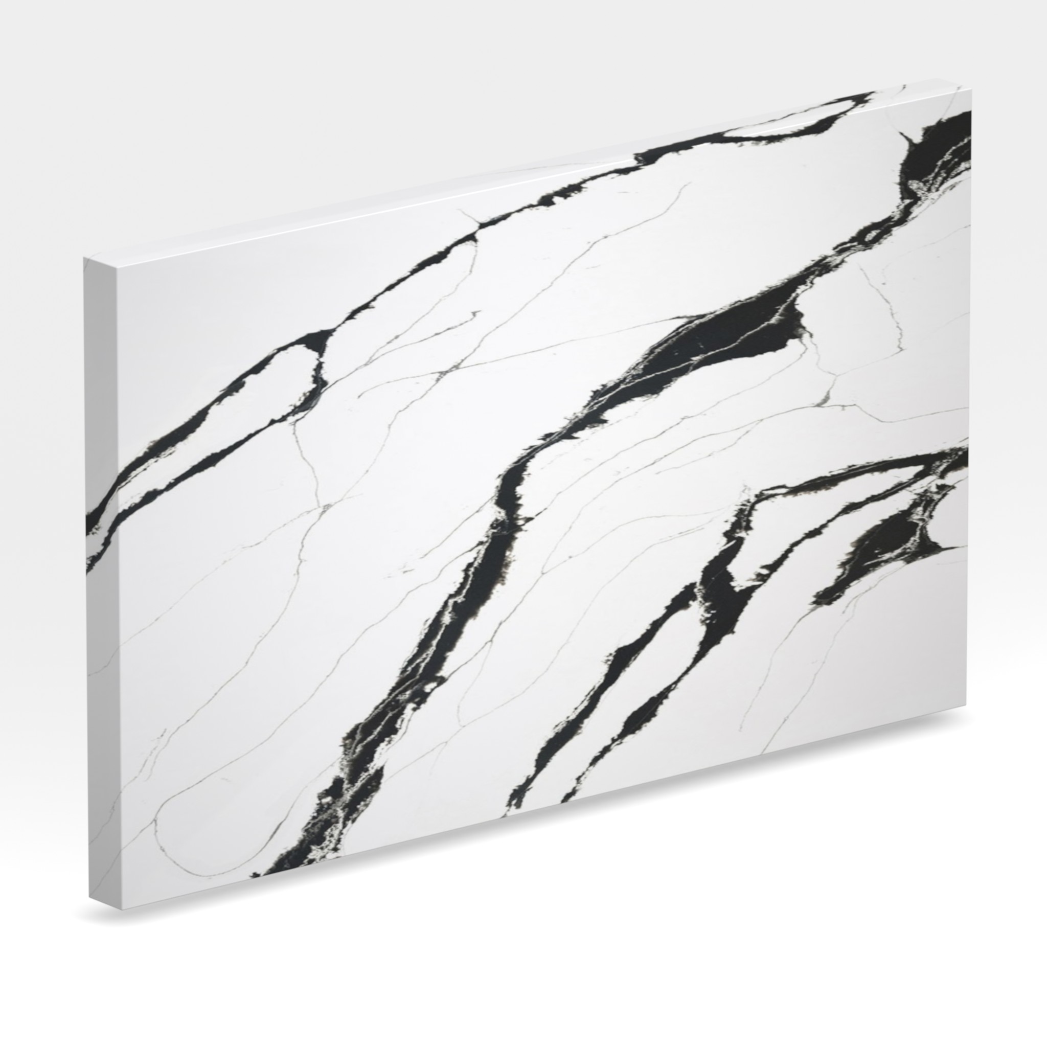 Rendu 3D de la tranche du coloris Unique Calacatta Black
