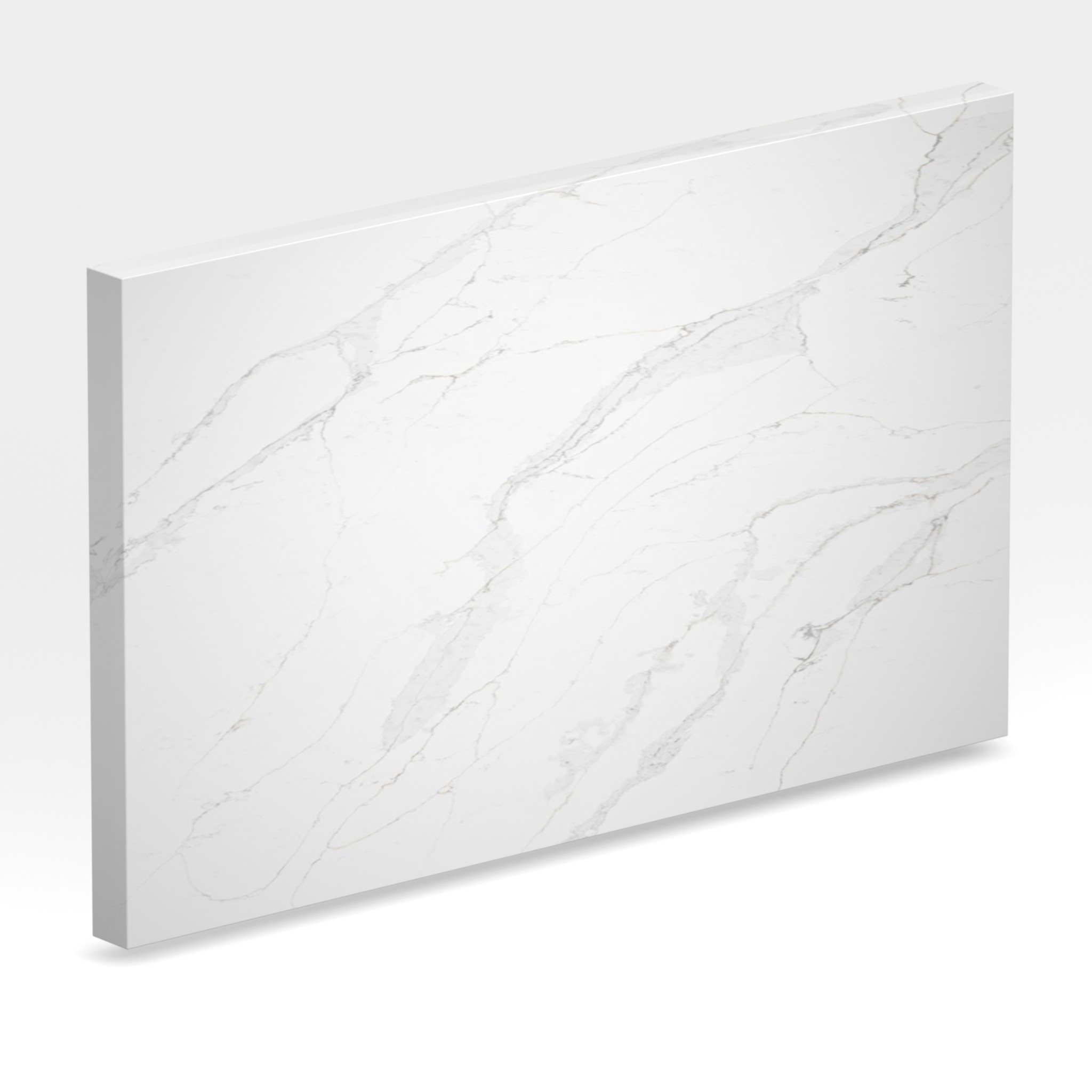 Rendu 3D de la tranche du coloris Unique Calacatta en Quartz Compac