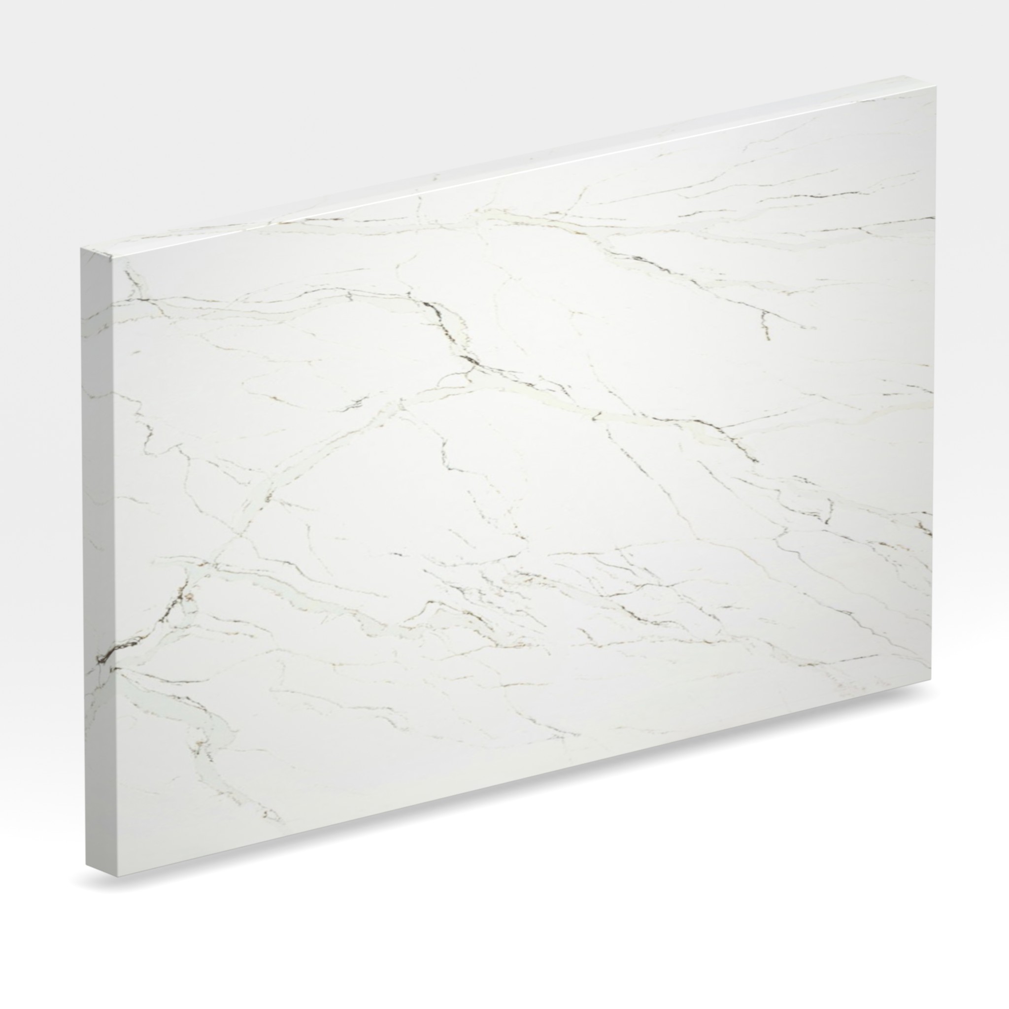 Rendu 3D de la tranche du coloris Unique Statuário Gold en Quartz Compac