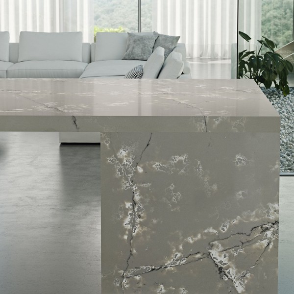 Réalisation n°3 du plan de travail Ice White en Quartz Compac