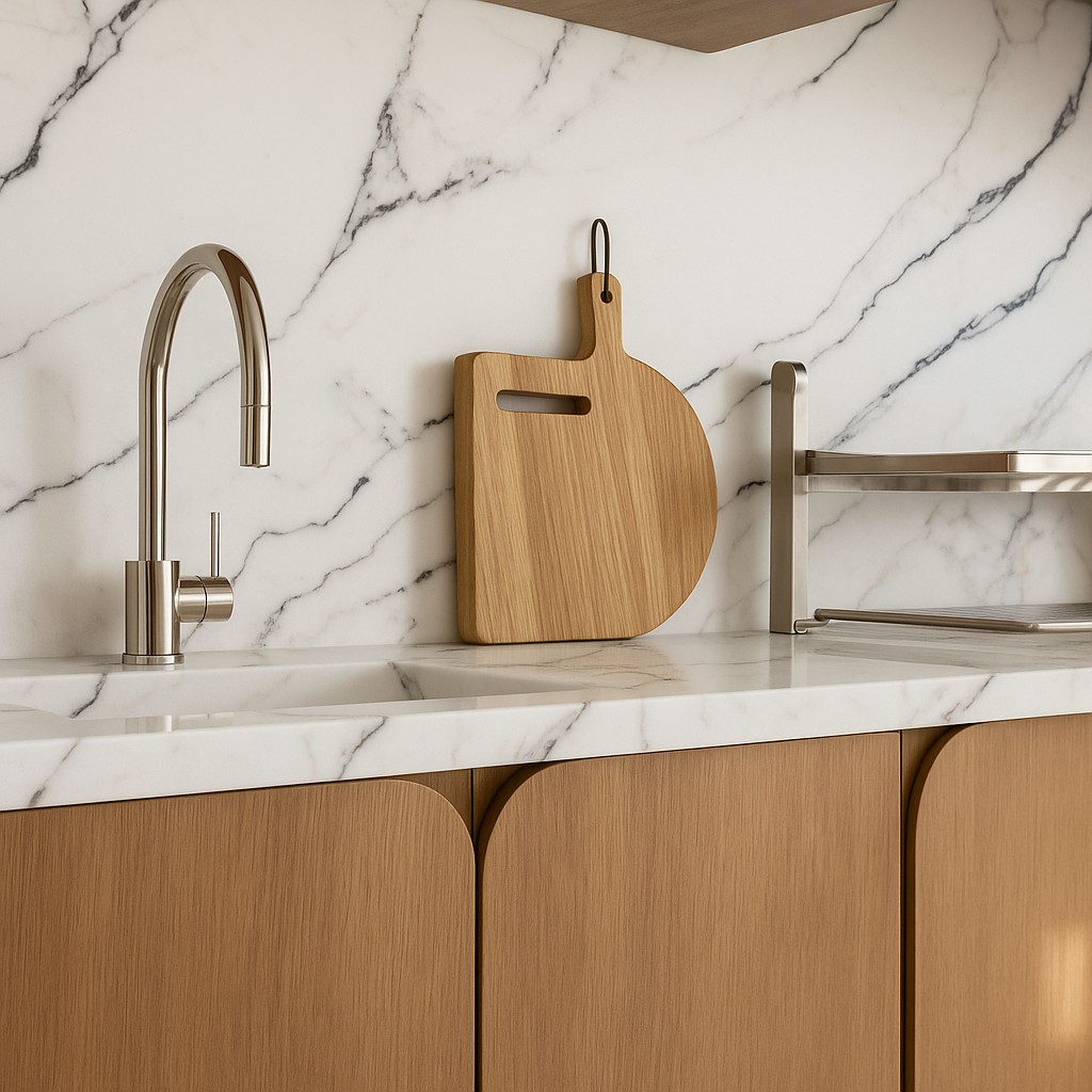 Réalisation n°1 du plan de travail Luxury Borghini en Quartz Compac