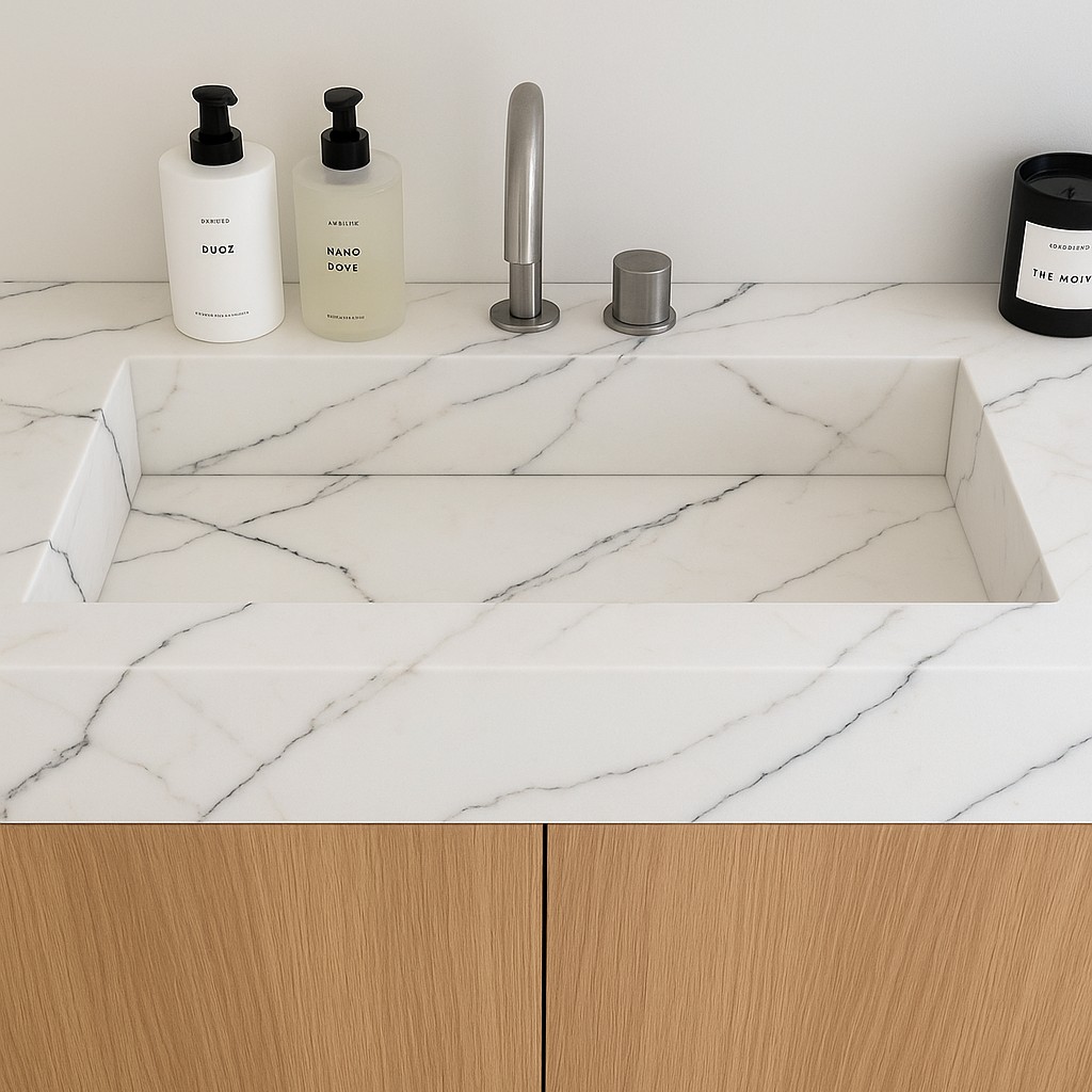Réalisation n°2 du plan de travail Luxury Borghini en Quartz Compac