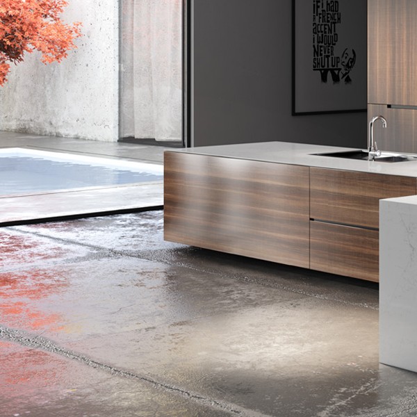 Réalisation n°2 du plan de travail Unique Arabescato en Quartz Compac