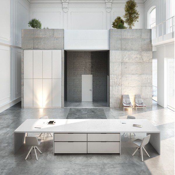 Réalisation n°3 du plan de travail Unique Arabescato en Quartz Compac