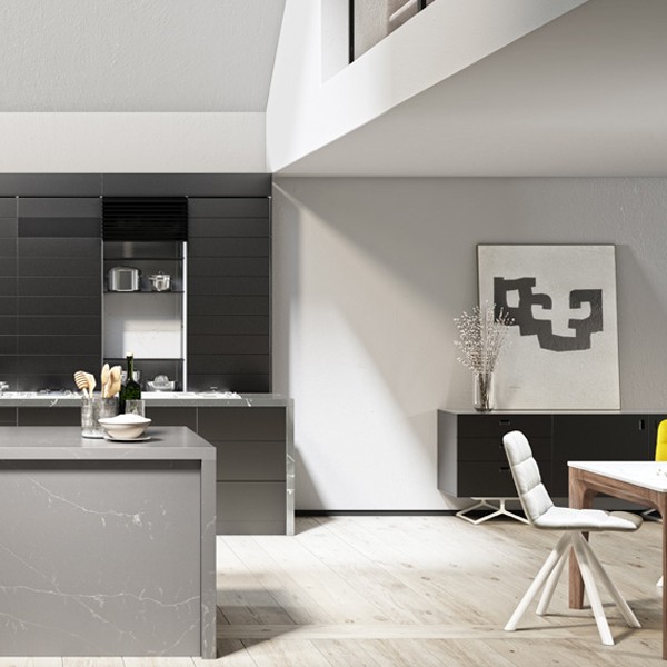 Réalisation n°7 du plan de travail Unique Argento en Quartz Compac