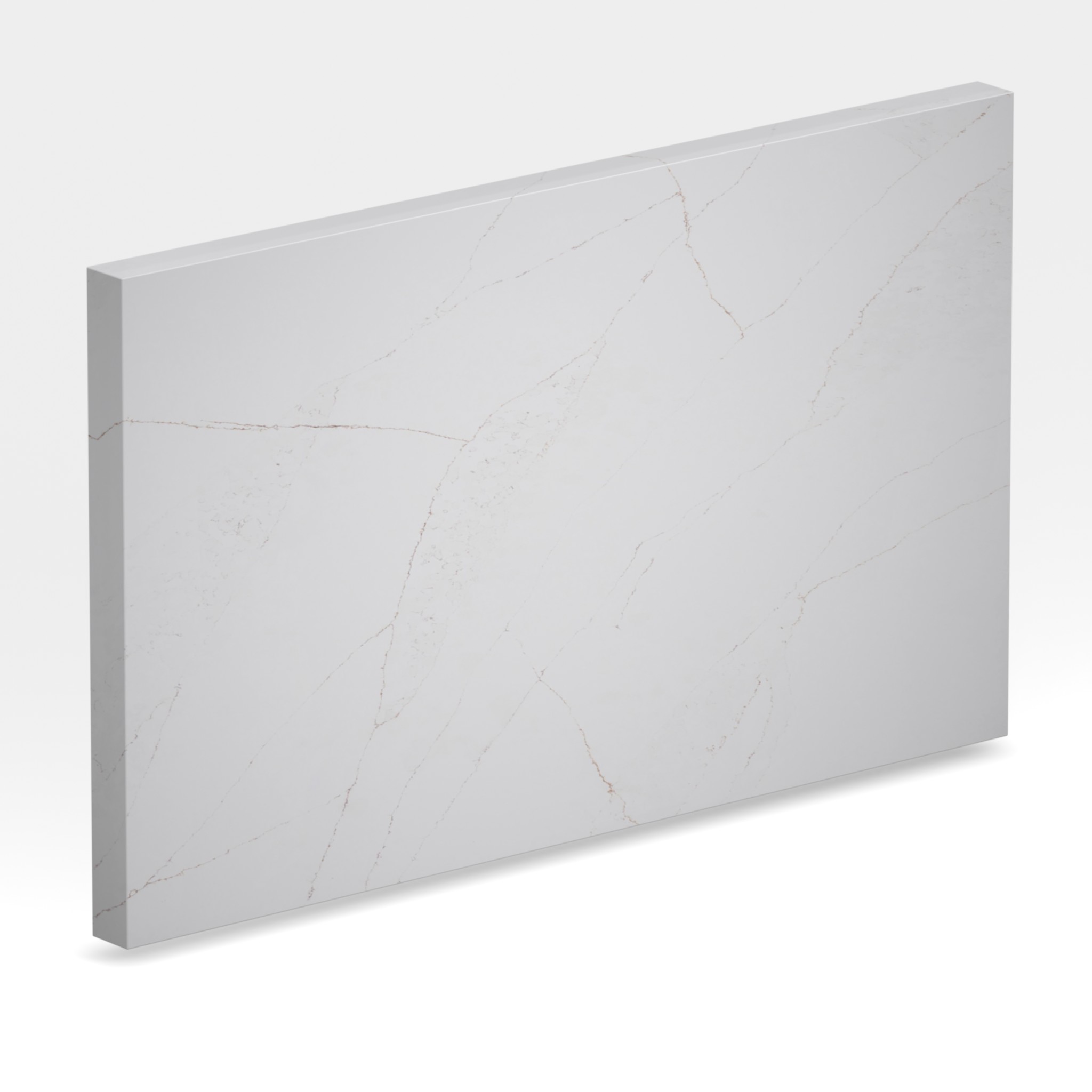 Rendu 3D de la tranche du coloris Calacatta Oro Statuario en Quartz Mstone