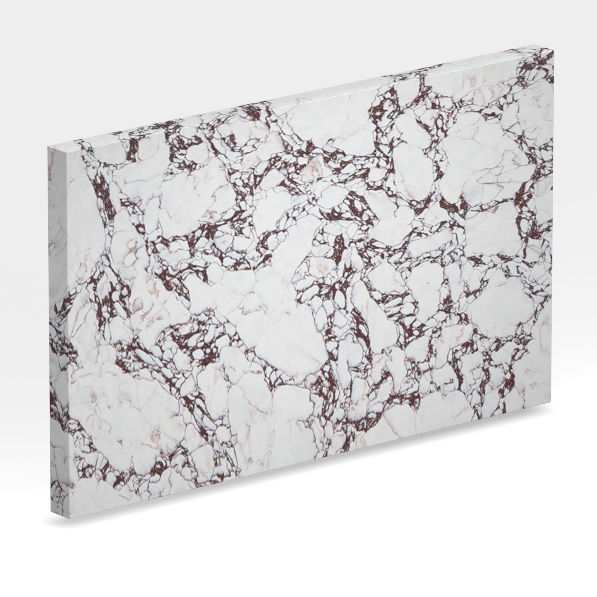 Rendu 3D de la tranche du coloris Calacatta Viola en Quartz Mstone