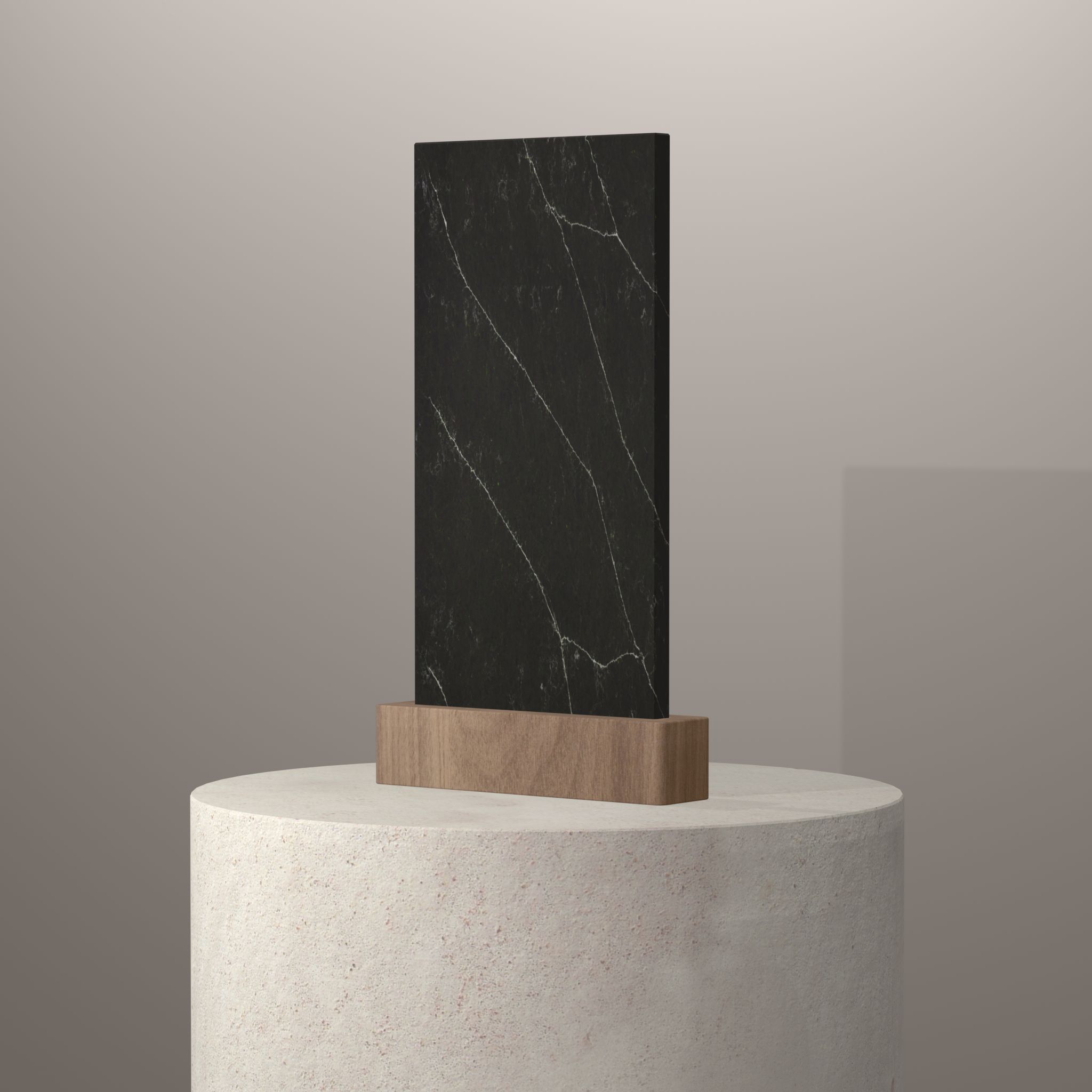 Rendu 3D du coloris Olivine sur piédestal