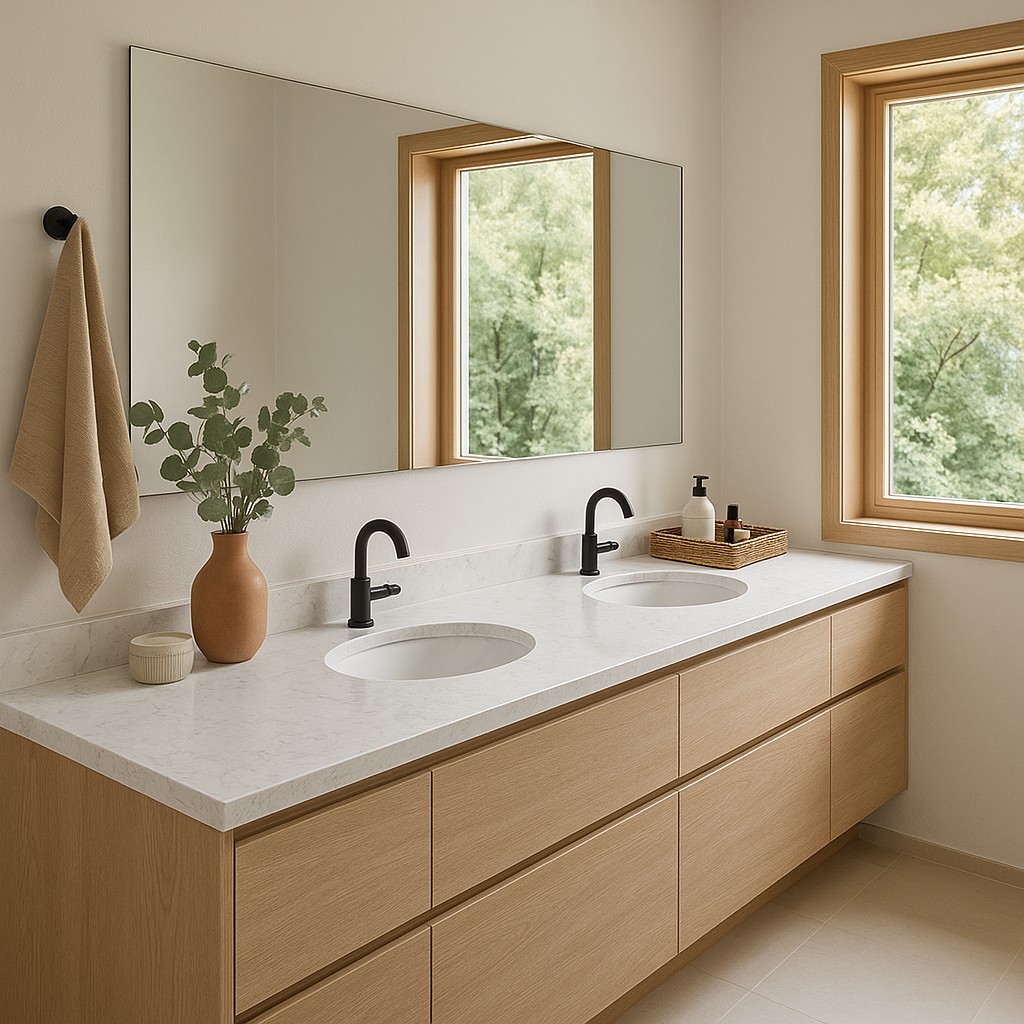 Réalisation n°3 du plan de travail White Arabesque en Quartz Mstone