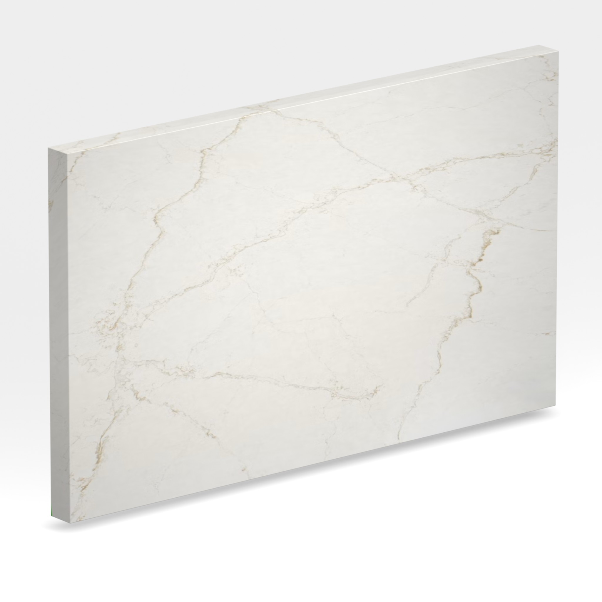 Rendu 3D de la tranche du coloris Blanc Élysée en Quartz Silestone