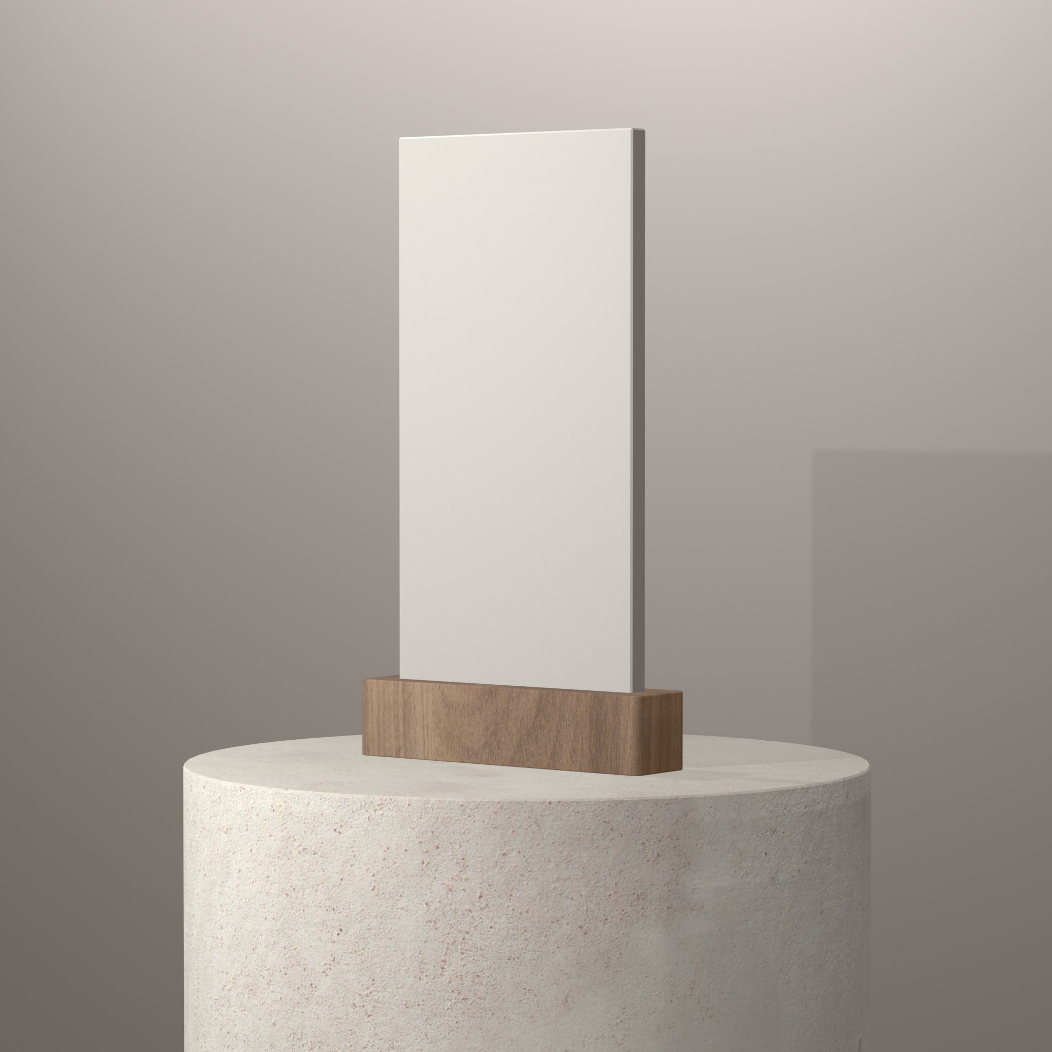Rendu 3D du coloris Blanco Zeus en Quartz Silestone sur piédestal