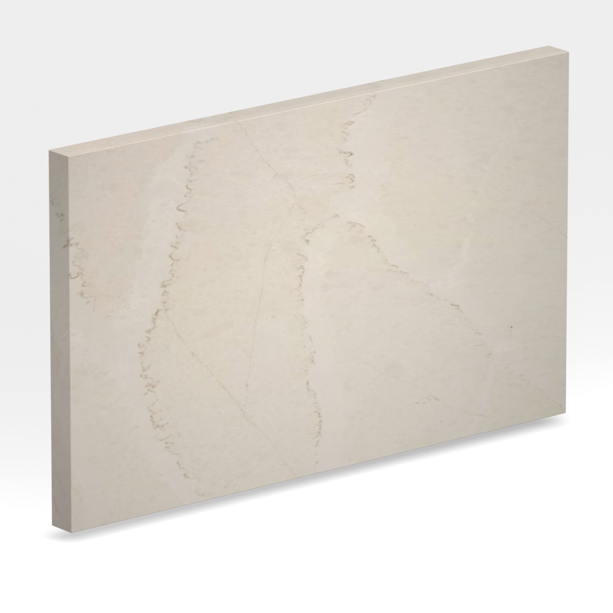 Rendu 3D de la tranche du coloris Calacatta Tova en Quartz Silestone