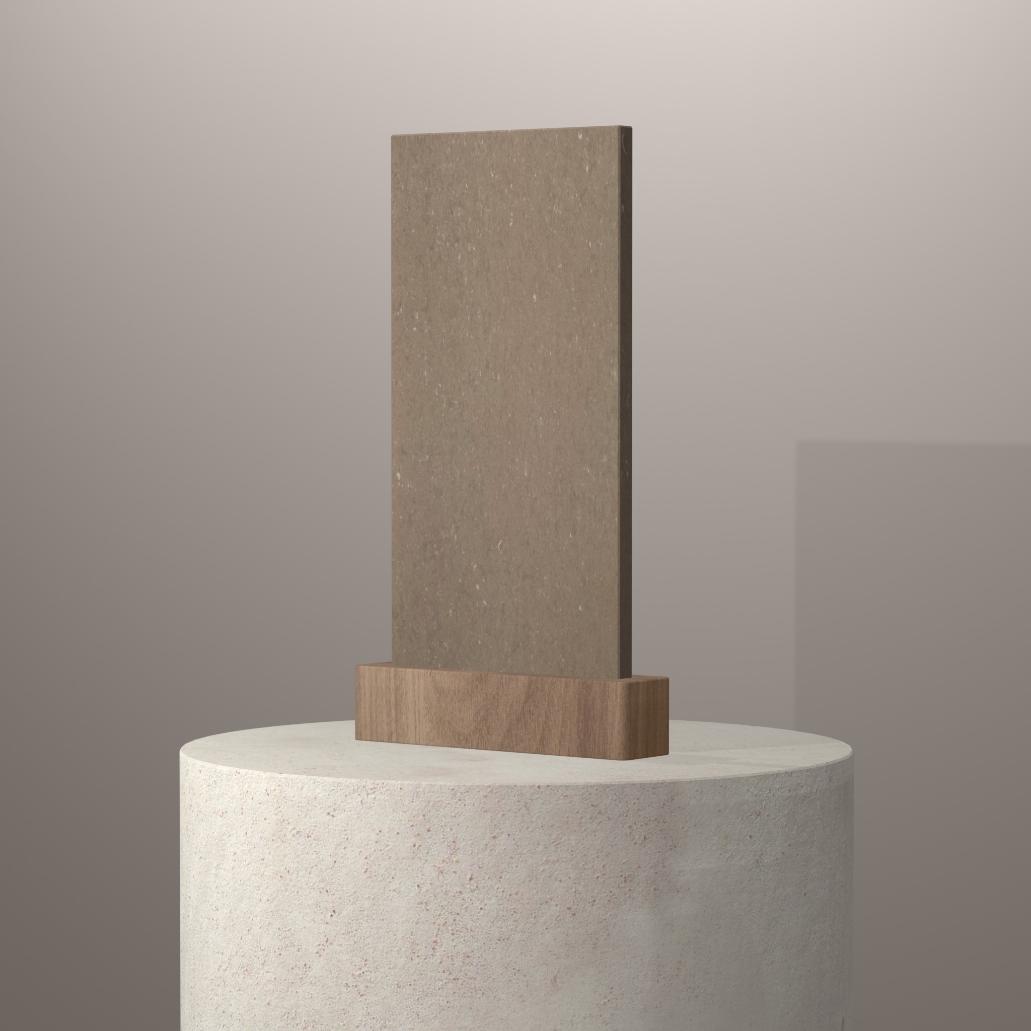 Rendu 3D du coloris Coral Clay Colour en Quartz Silestone sur piédestal