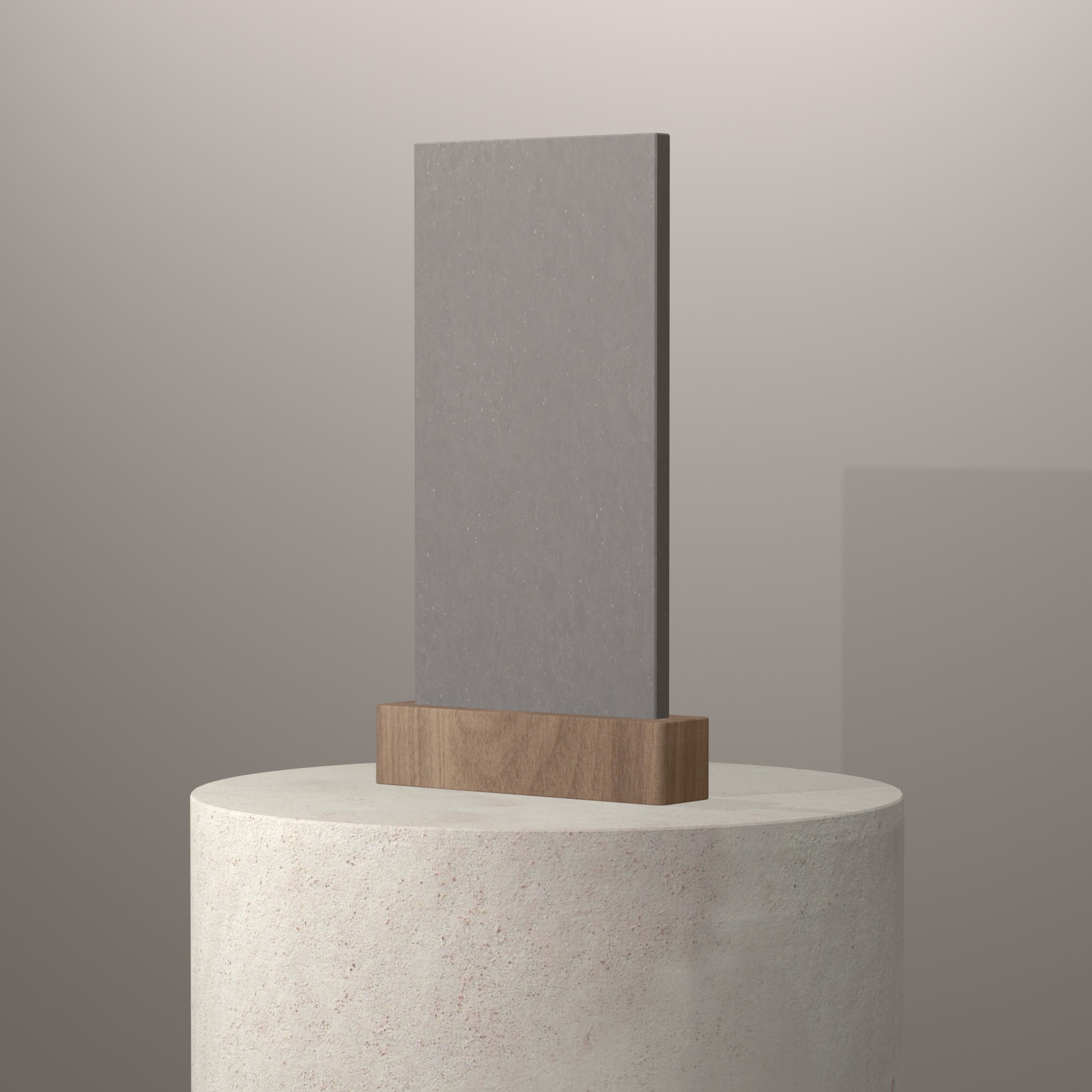 Rendu 3D du coloris FFROM 01 en Quartz Silestone sur piédestal
