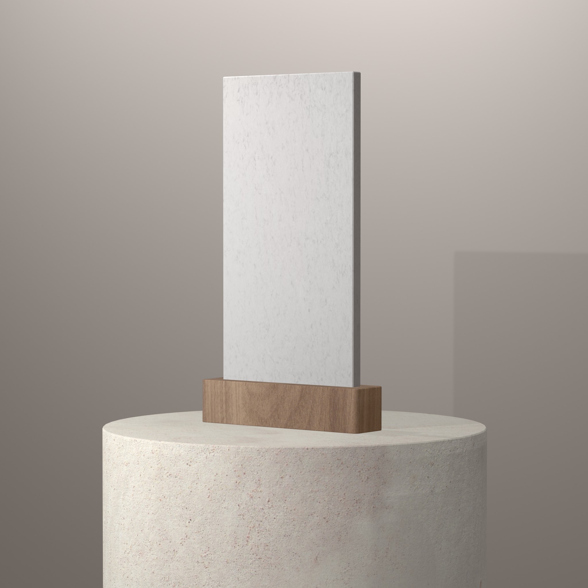 Rendu 3D du coloris Lagoon en Quartz Silestone sur piédestal