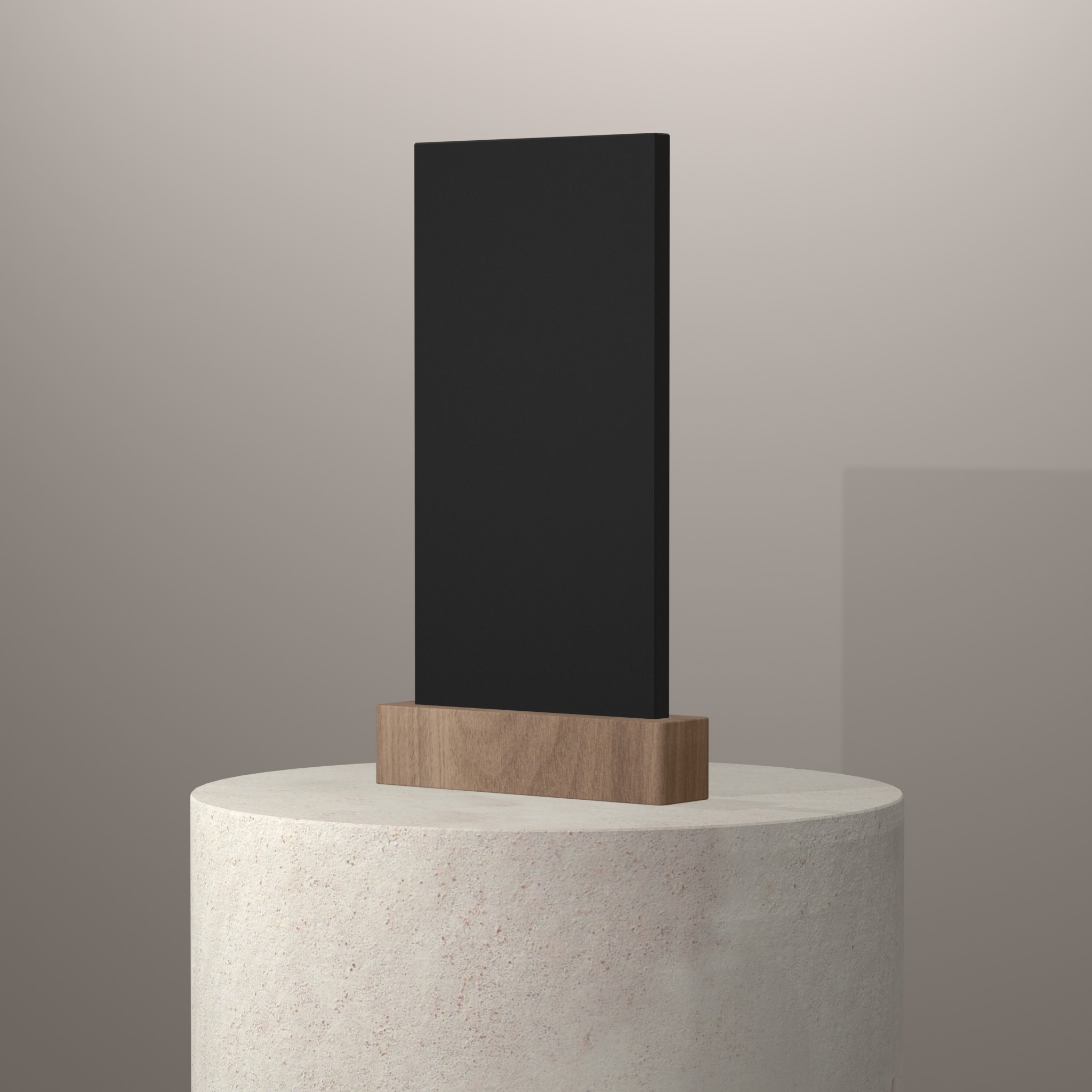 Rendu 3D du coloris Night Tebas 18 en Quartz Silestone sur piédestal