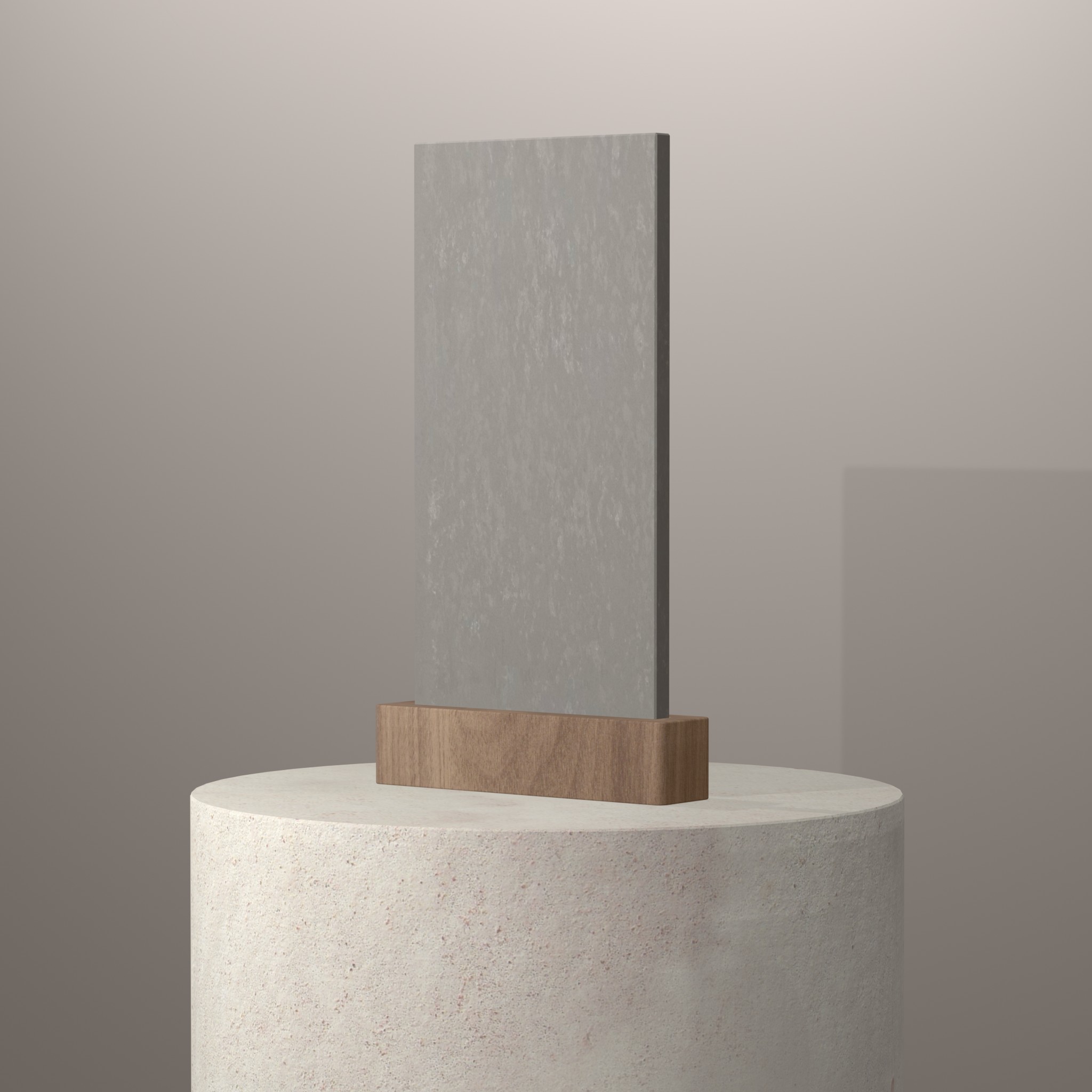 Rendu 3D du coloris Poblenou en Quartz Silestone sur piédestal
