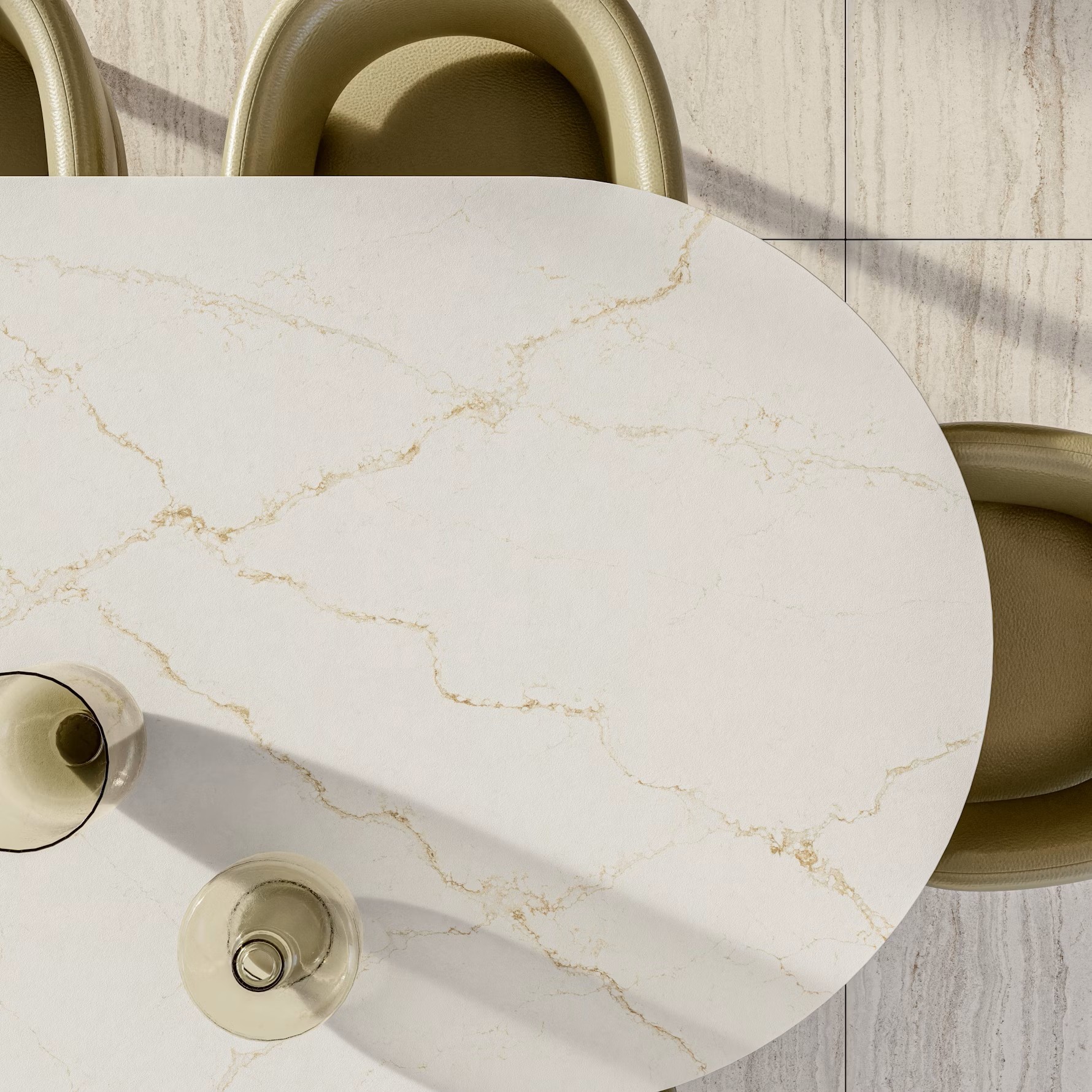 Réalisation n°1 du plan de travail Blanc Élysée en Quartz Silestone