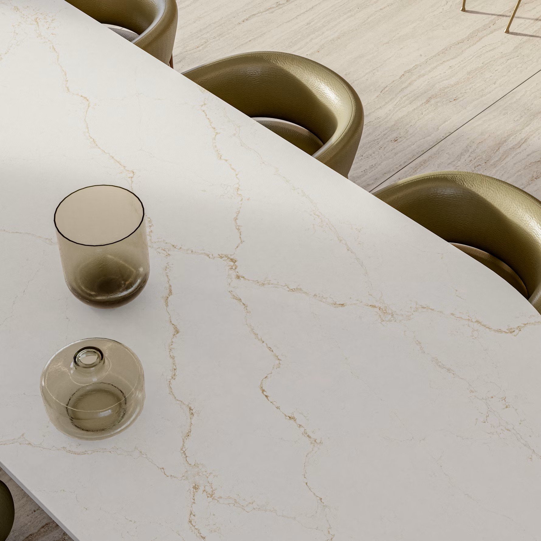 Réalisation n°3 du plan de travail Blanc Élysée en Quartz Silestone