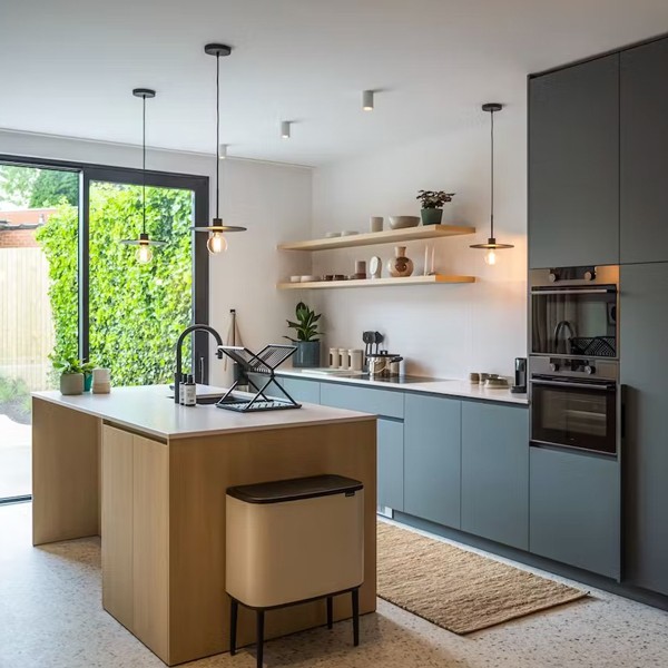 Réalisation n°1 du plan de travail Blanco Norte 14 en Quartz Silestone