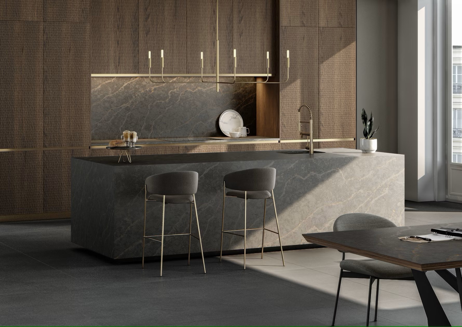 Réalisation n°5 du plan de travail Bohemian Flame en Quartz Silestone