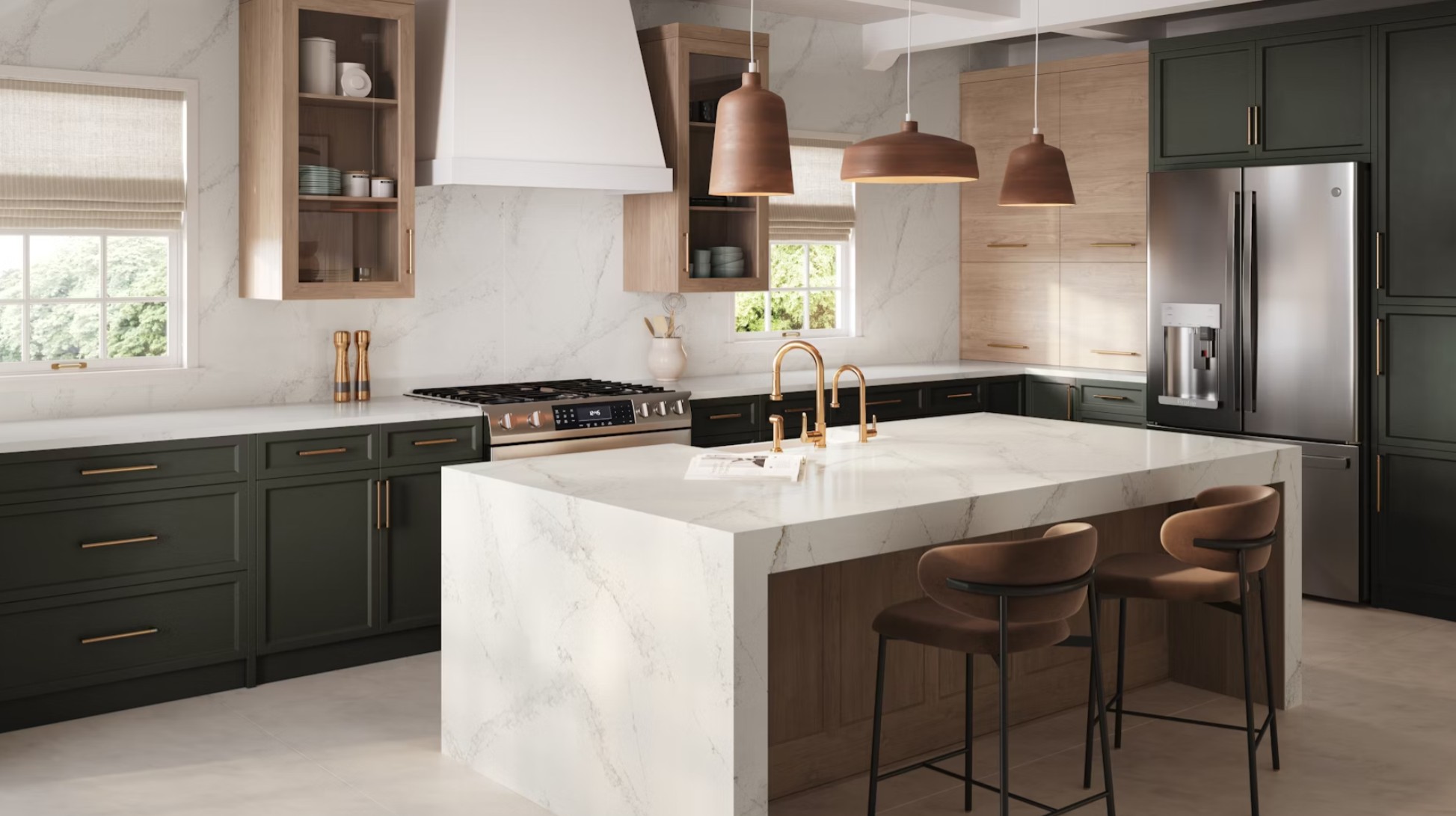 Réalisation n°3 du plan de travail Bronze Rivers en Quartz Silestone