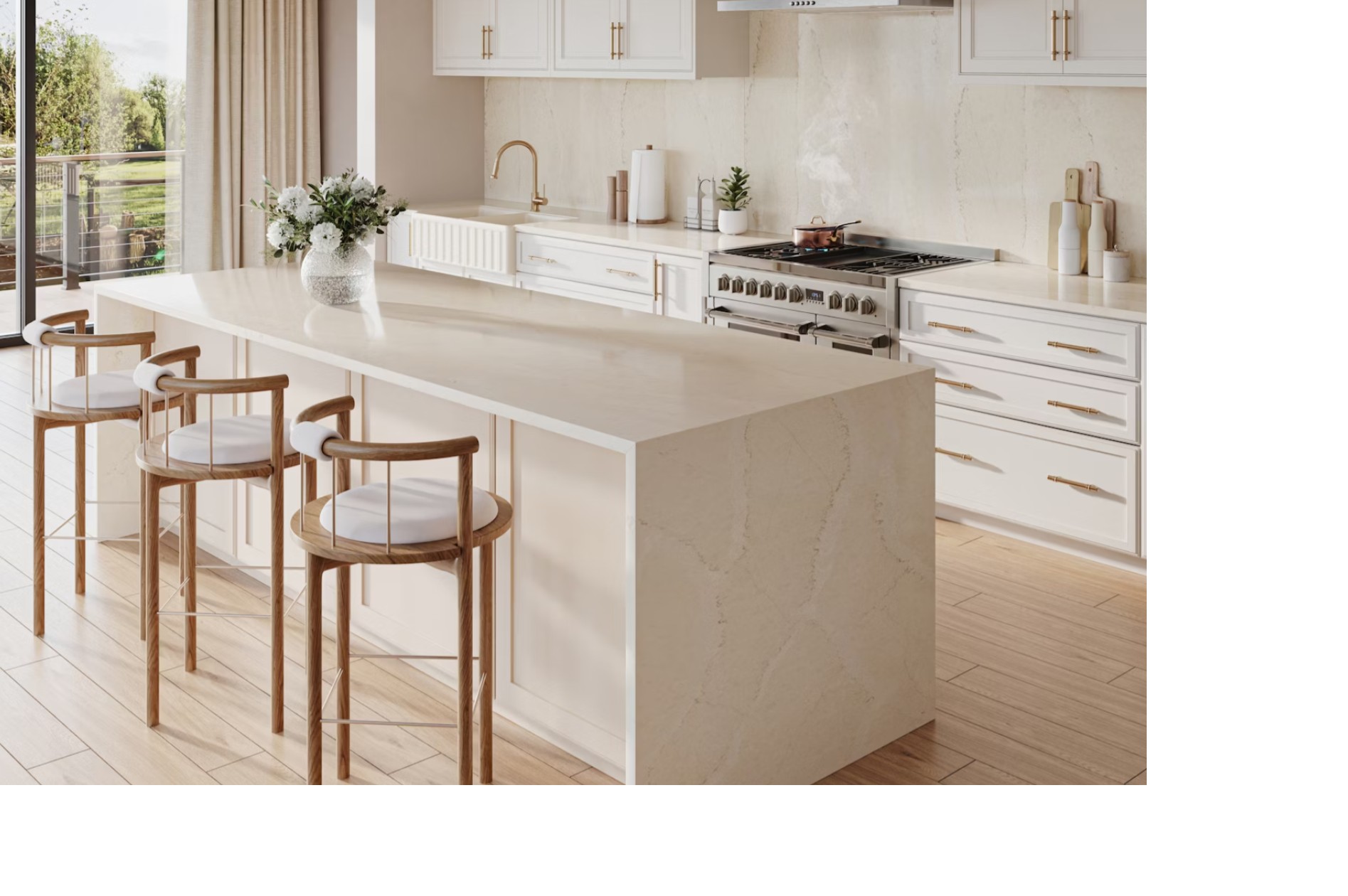Réalisation n°1 du plan de travail Calacatta Tova en Quartz Silestone