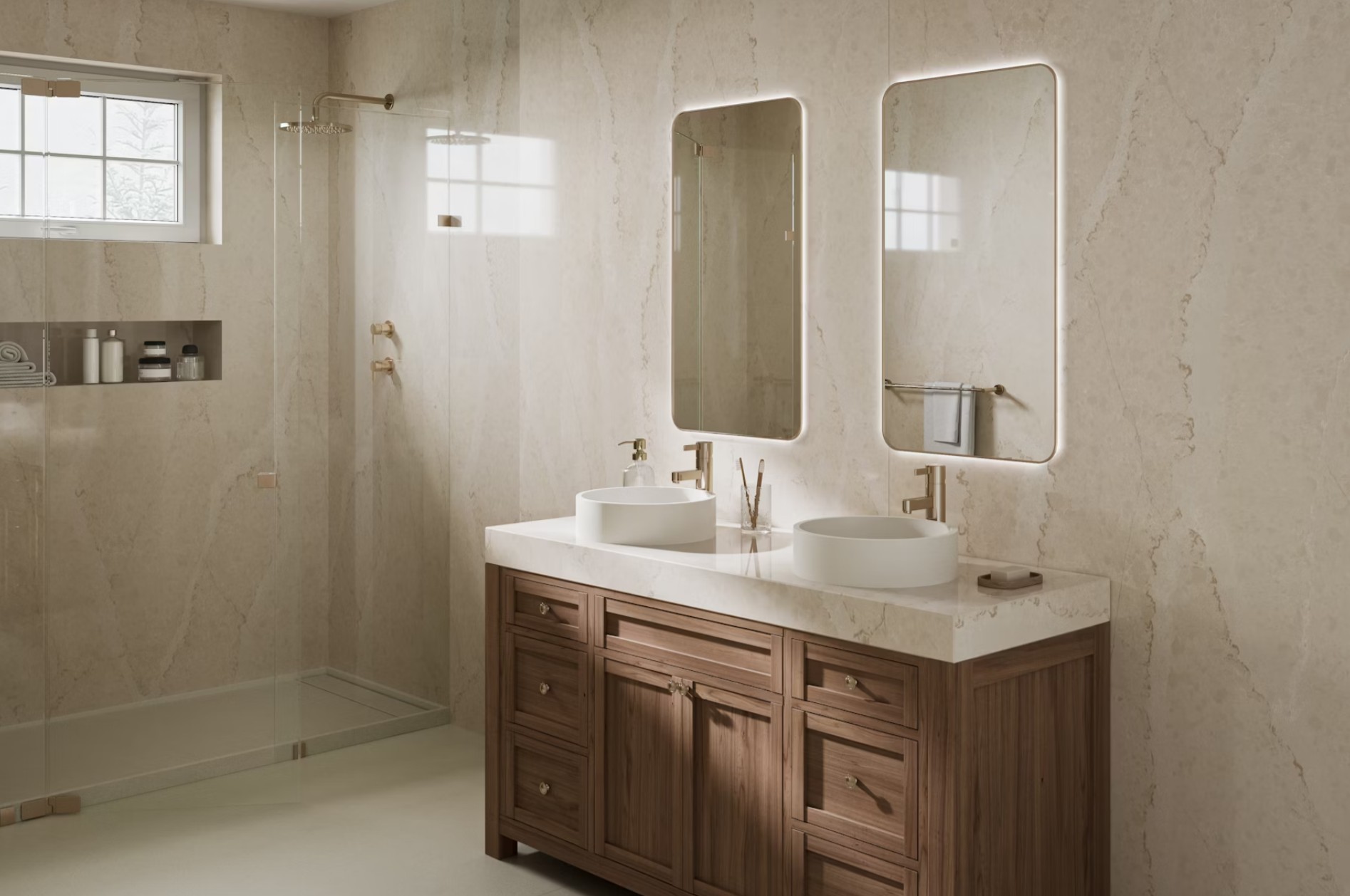 Réalisation n°4 du plan de travail Calacatta Tova en Quartz Silestone