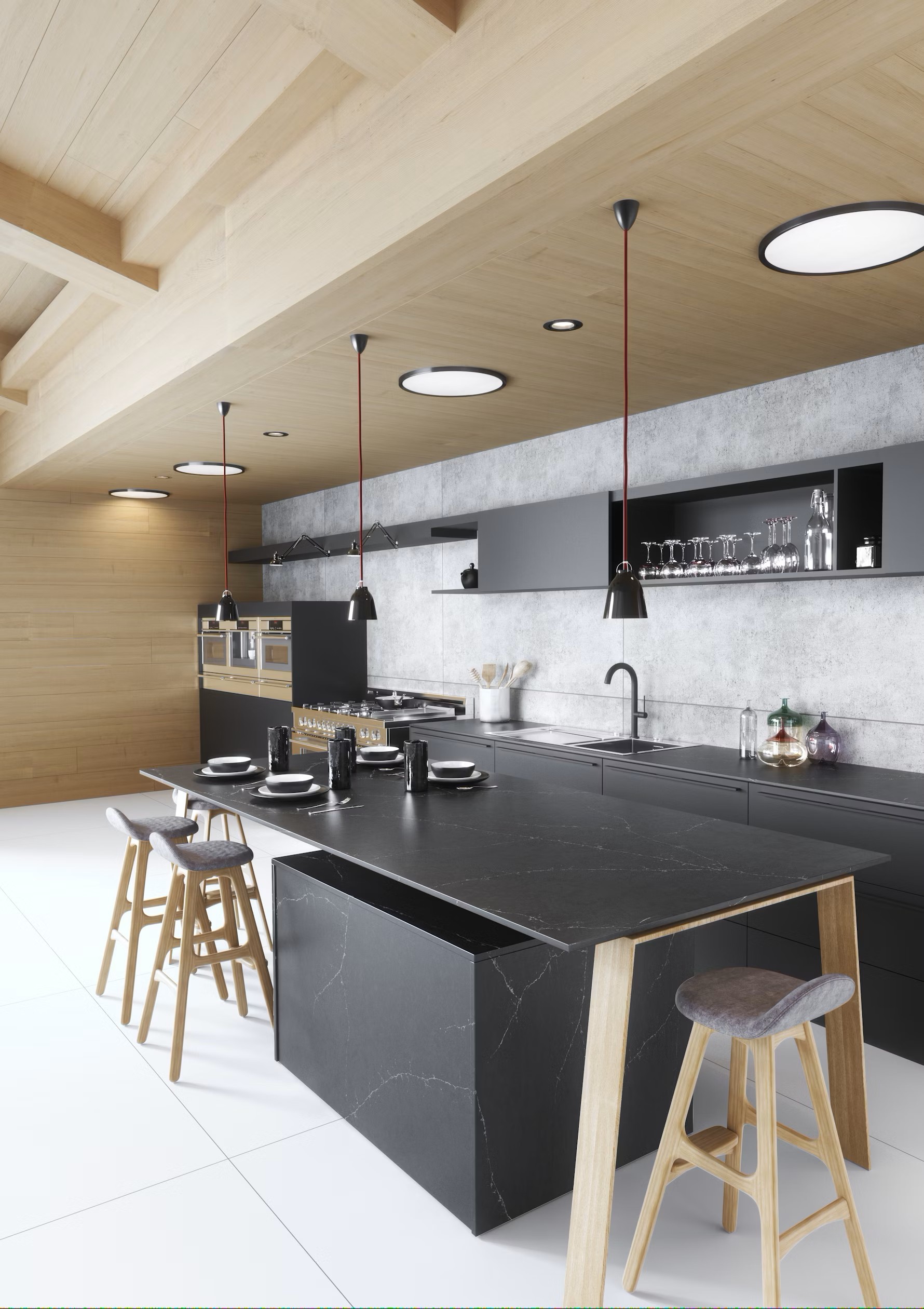 Réalisation n°6 du plan de travail Charcoal Soapstone en Quartz Silestone