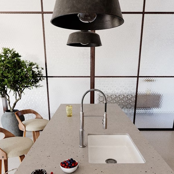 Réalisation n°1 du plan de travail Concrete Pulse en Quartz Silestone