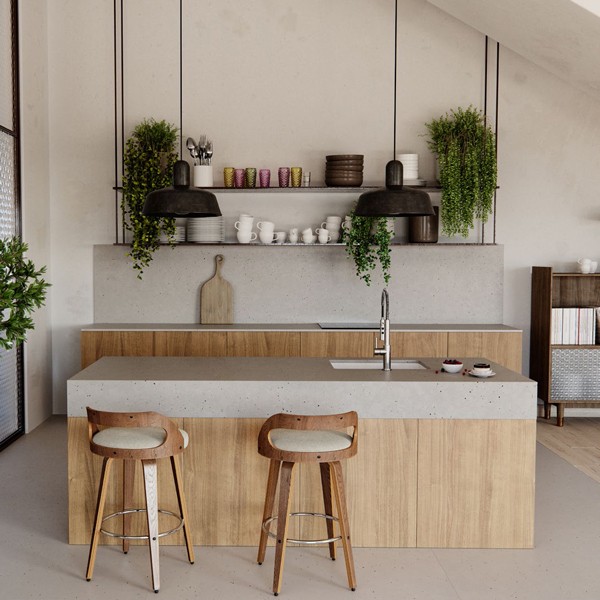 Réalisation n°2 du plan de travail Concrete Pulse en Quartz Silestone