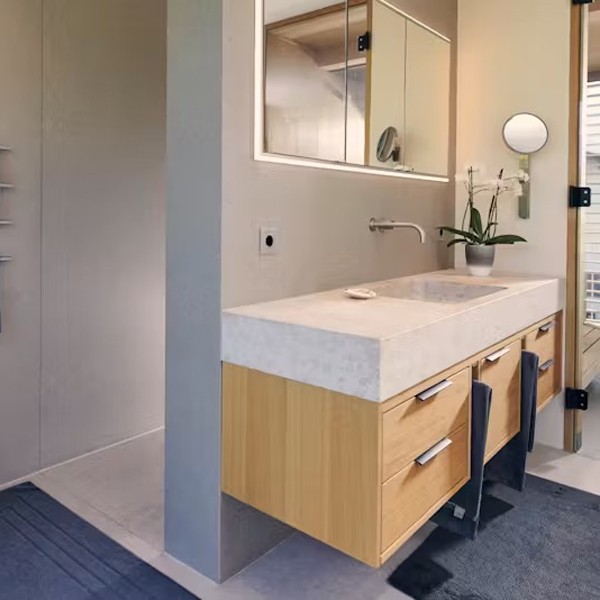 Réalisation n°1 du plan de travail Coral Clay Colour en Quartz Silestone