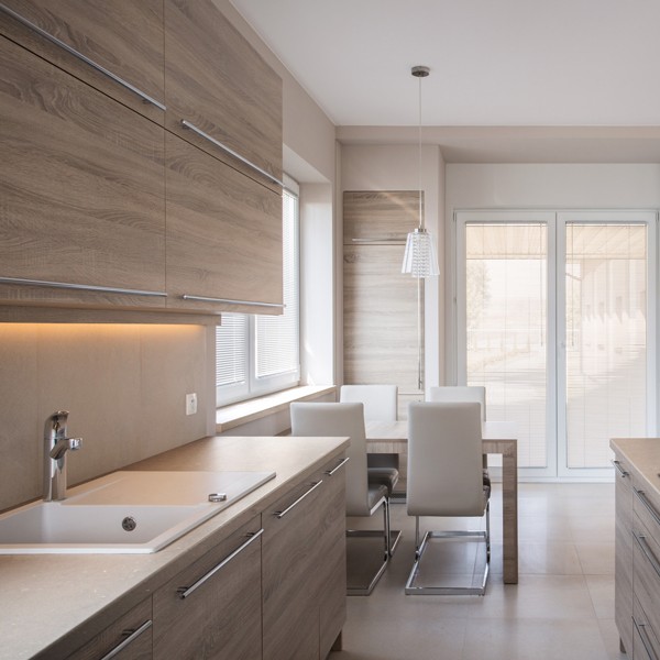 Réalisation n°5 du plan de travail Coral Clay Colour en Quartz Silestone