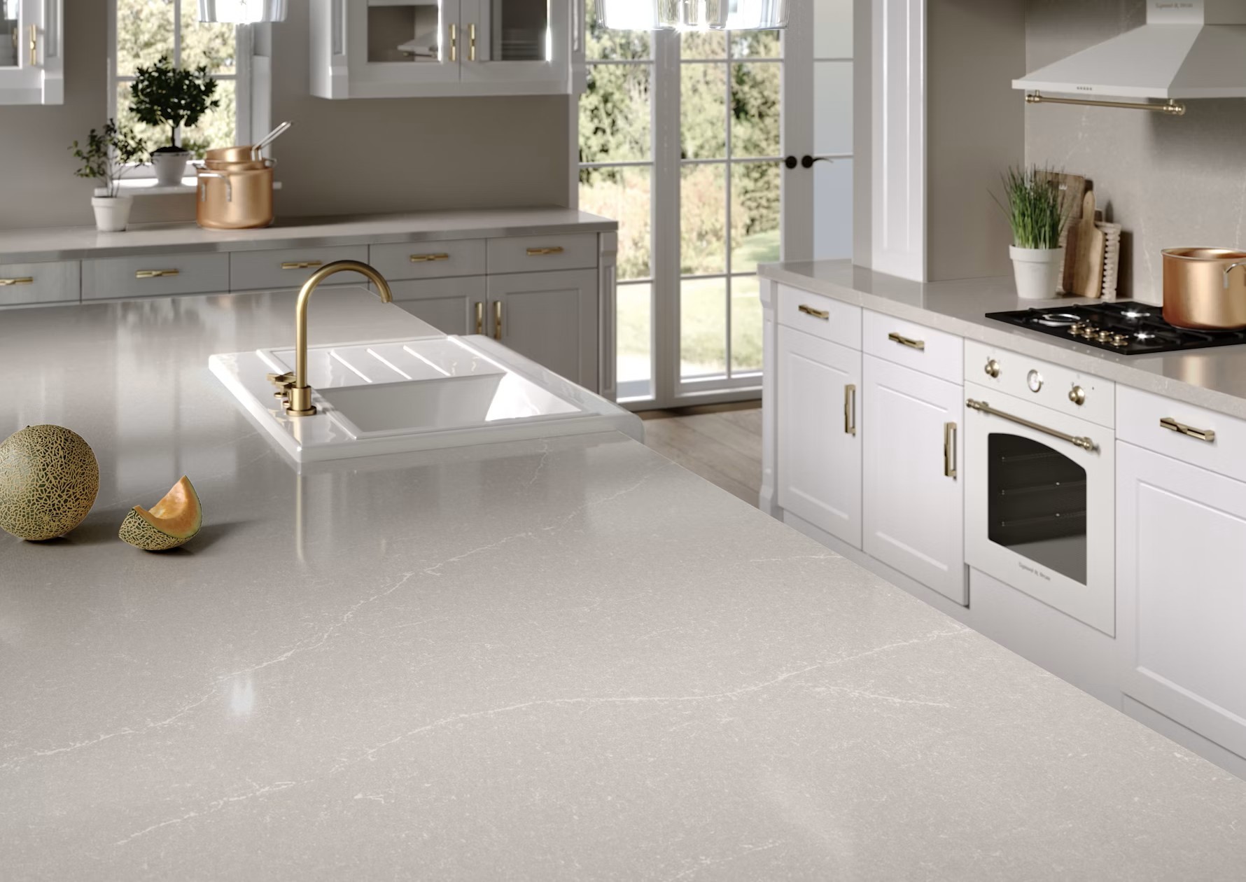 Réalisation n°4 du plan de travail Desert Silver en Quartz Silestone
