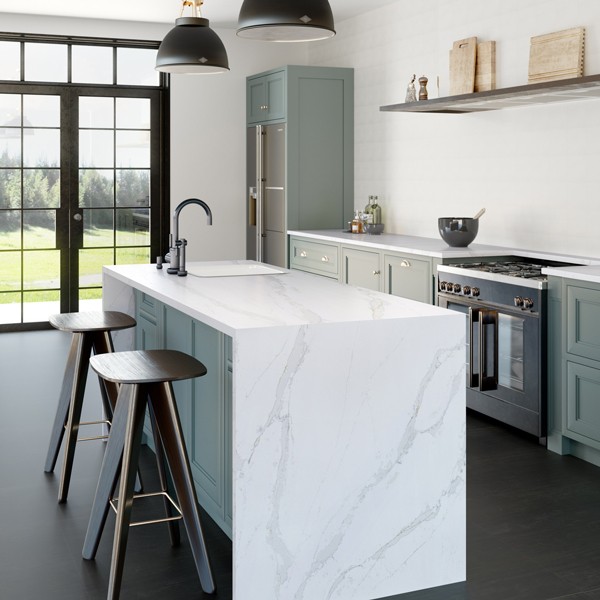 Réalisation n°3 du plan de travail Eternal Calacatta Gold en Quartz Silestone