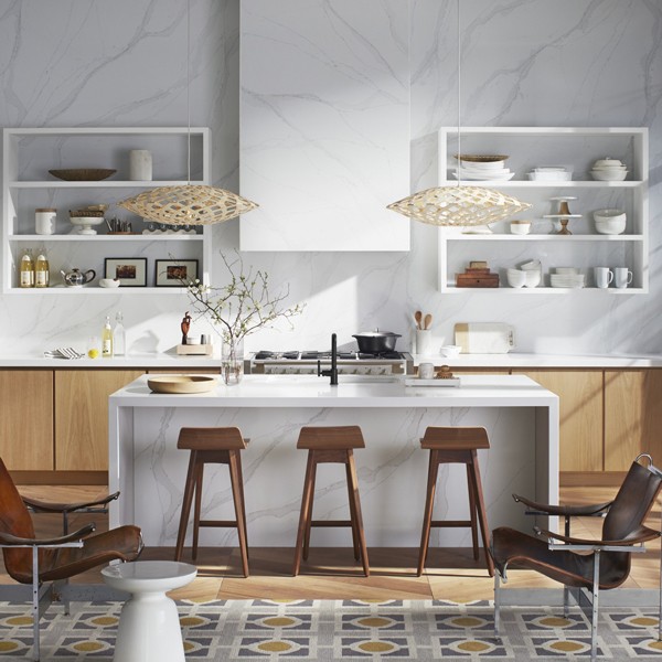 Réalisation n°6 du plan de travail Eternal Calacatta Gold en Quartz Silestone