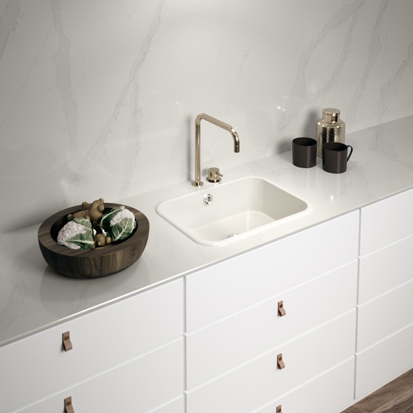Réalisation n°7 du plan de travail Eternal Calacatta Gold en Quartz Silestone